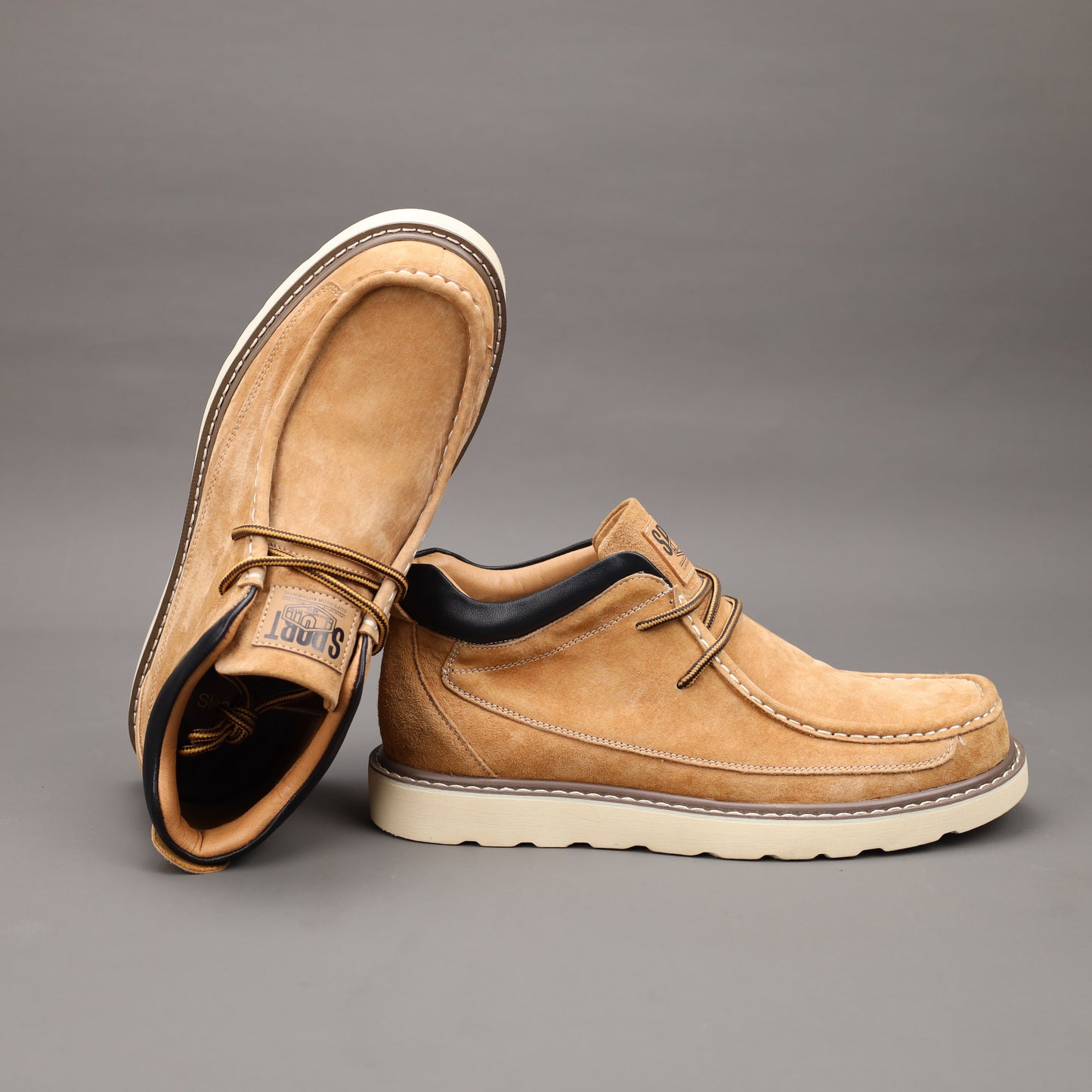 1Paio di Stivali Oxford Derby alla Moda da Uomo - Stivali Casual con Lacci e Seconda Pelle di Vero Pelle Sintetica, Fodera in Seta, Suola in Gomma per Tutte le Stagioni - Versatile per l'Abbigliamento Quotidiano, Feste e Stile Stradale