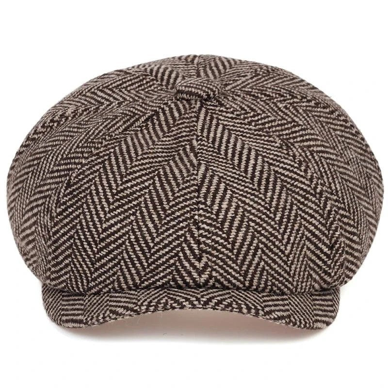 2-Pack: 1 Cappello più 1 Collana, Cappello Newsboy per Uomo, Cappello Tweed Gatsby, Cappello Ivy Cabbie, Cappello da Golf con Cima Piana per Padre, Donna, Unisex