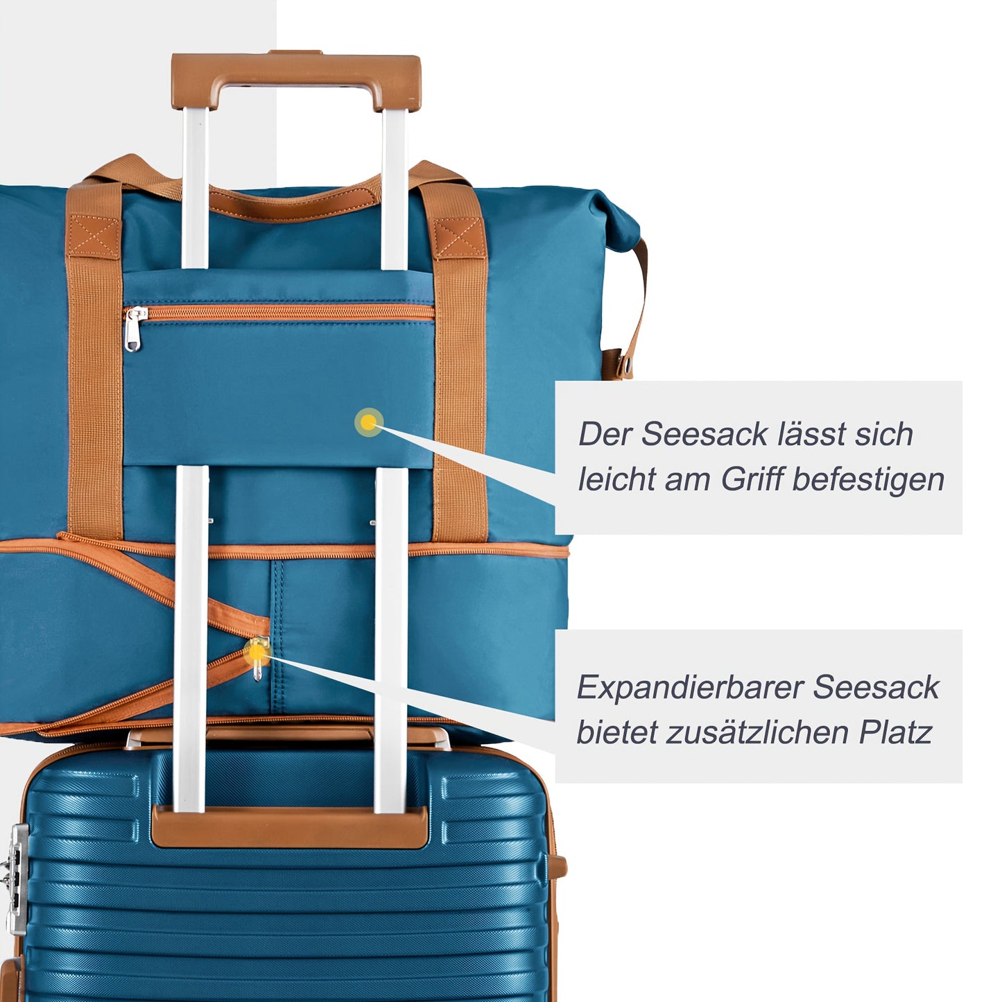 Set di bagagli da viaggio Joyway di tre pezzi, bagaglio a mano per cabineria aereo, bagaglio a mano portatile a guscio rigido da 13/20 pollici, borsa da viaggio con tasca grande e ruote universali + borsa da viaggio per la cura personale
