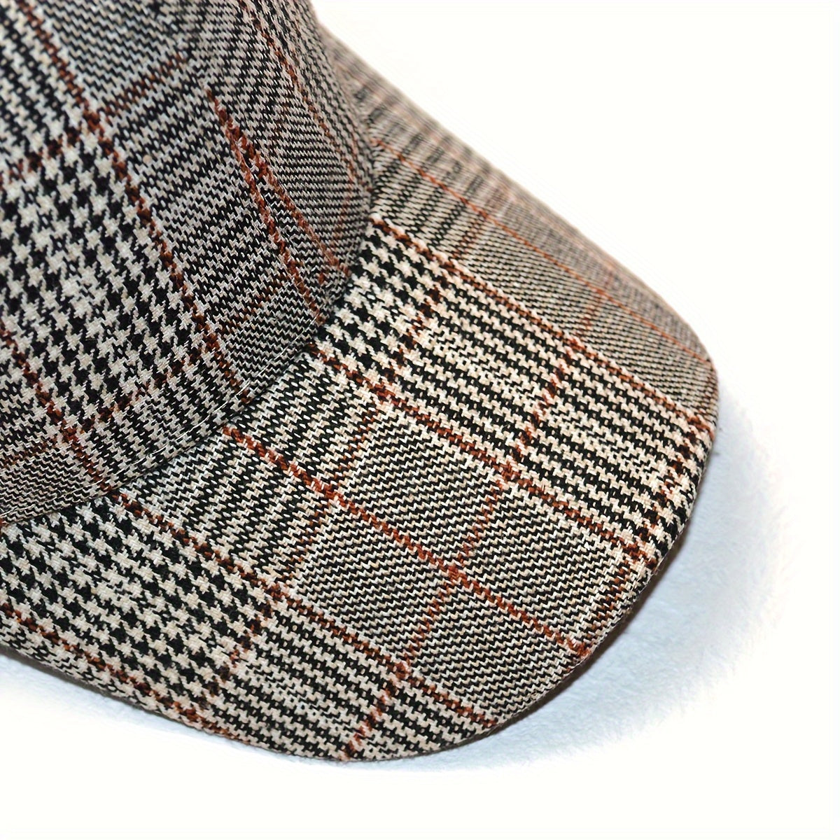 1pz Cappellino da Baseball Classico a Quadri Houndstooth - Traspirante, Design Vintage a Quadri con Coulisse Regolabile, Cappello da Sole Ideale per Primavera & Autunno, Disponibile in Grigio/Bianco, Marrone/Beige, Grigio Scuro/Nero
