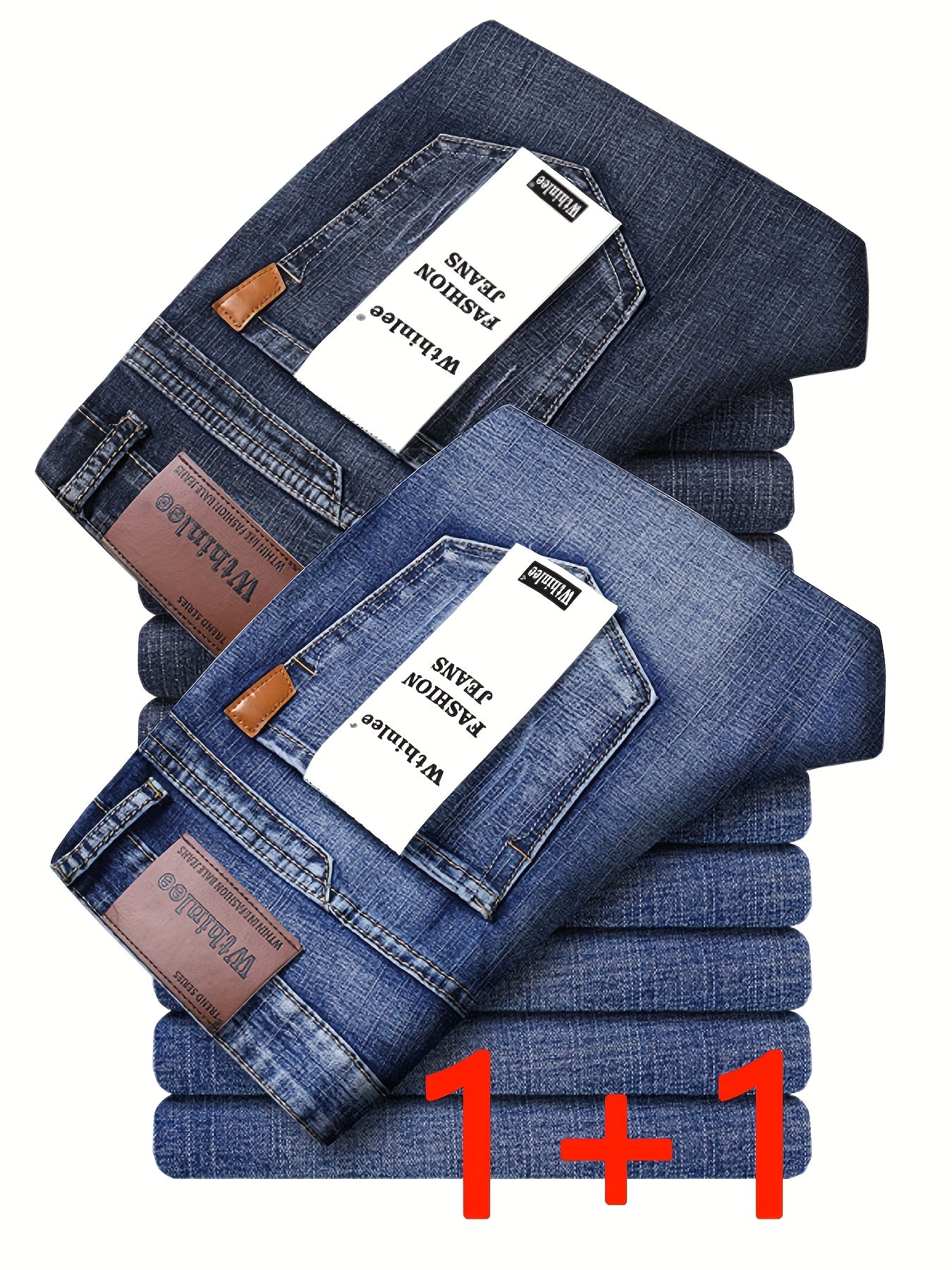 Pantaloni Denim Uomo Autunno/Inverno 2025, Gamba Dritta e Larga in Tessuto Elasticizzato - Set Due Pezzi Casual Business Leggero di Maggior Successo