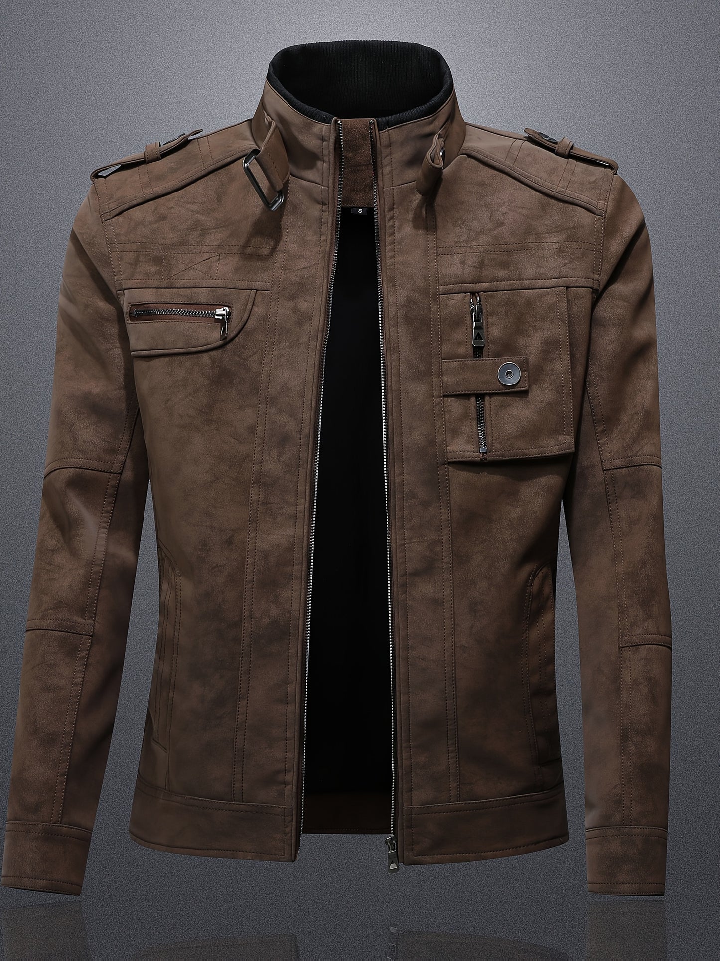 2805A# Giacca Casual Autunno-Inverno con Collo Alto per Giovani Uomini, Stile Workwear