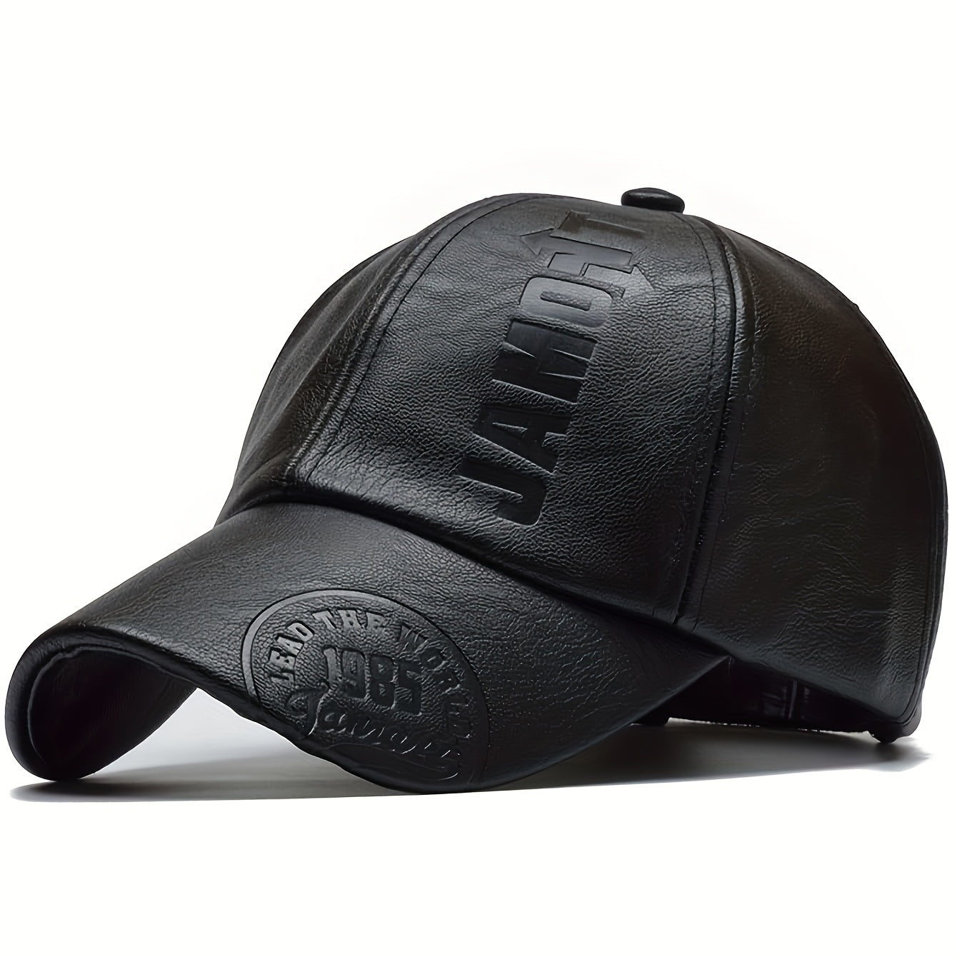 1 pz. Berretto da baseball in pelle PU da uomo regolabile traspirante cappello casual cappello da sole regalo di Natale