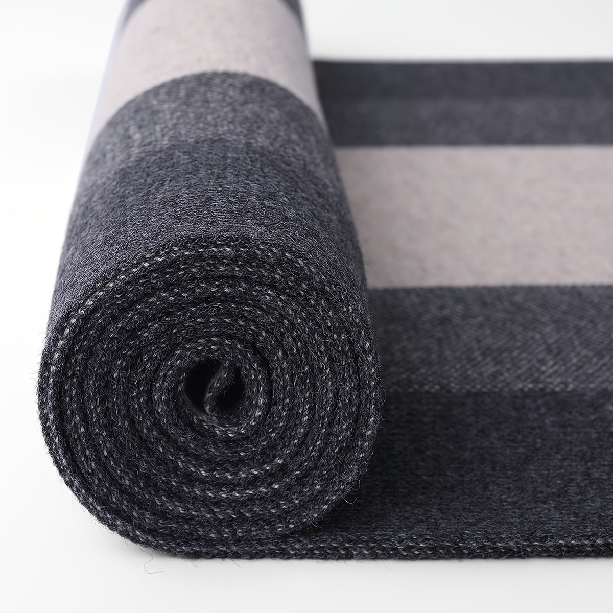 Sciarpa a Quadri Uomo in Tessuto Simil-Lana - Calda Cravatta Invernale, Elegante Regalo di Natale/Ringraziamento per Marito/Padre/Uomo d'Affari - Accessorio Formale Morbido (Lavaggio a Mano/Lavaggio a Secco) - Compatibile con Completi e Cravatte