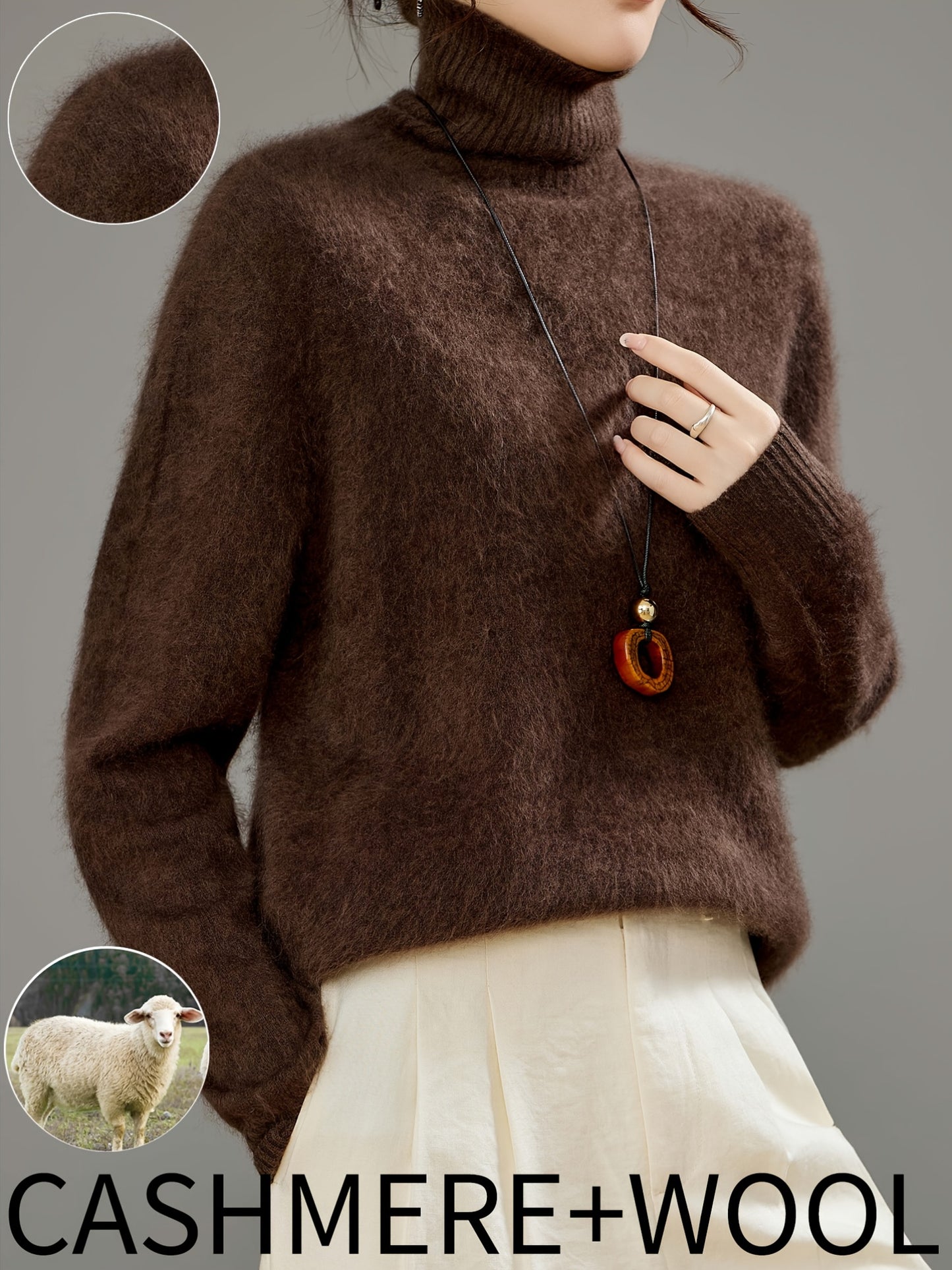 Novità Autunno e Inverno 2025: Nuovo Colletto Alto da Donna, + Lana, Sensazione di Morbida e Soffice, alla Moda, Versatile, Elegante, Spessa. Calda, Ultra-Morbida e Confortevole, Tocco Effetto Nuvola. Indispensabile per un Look Casual