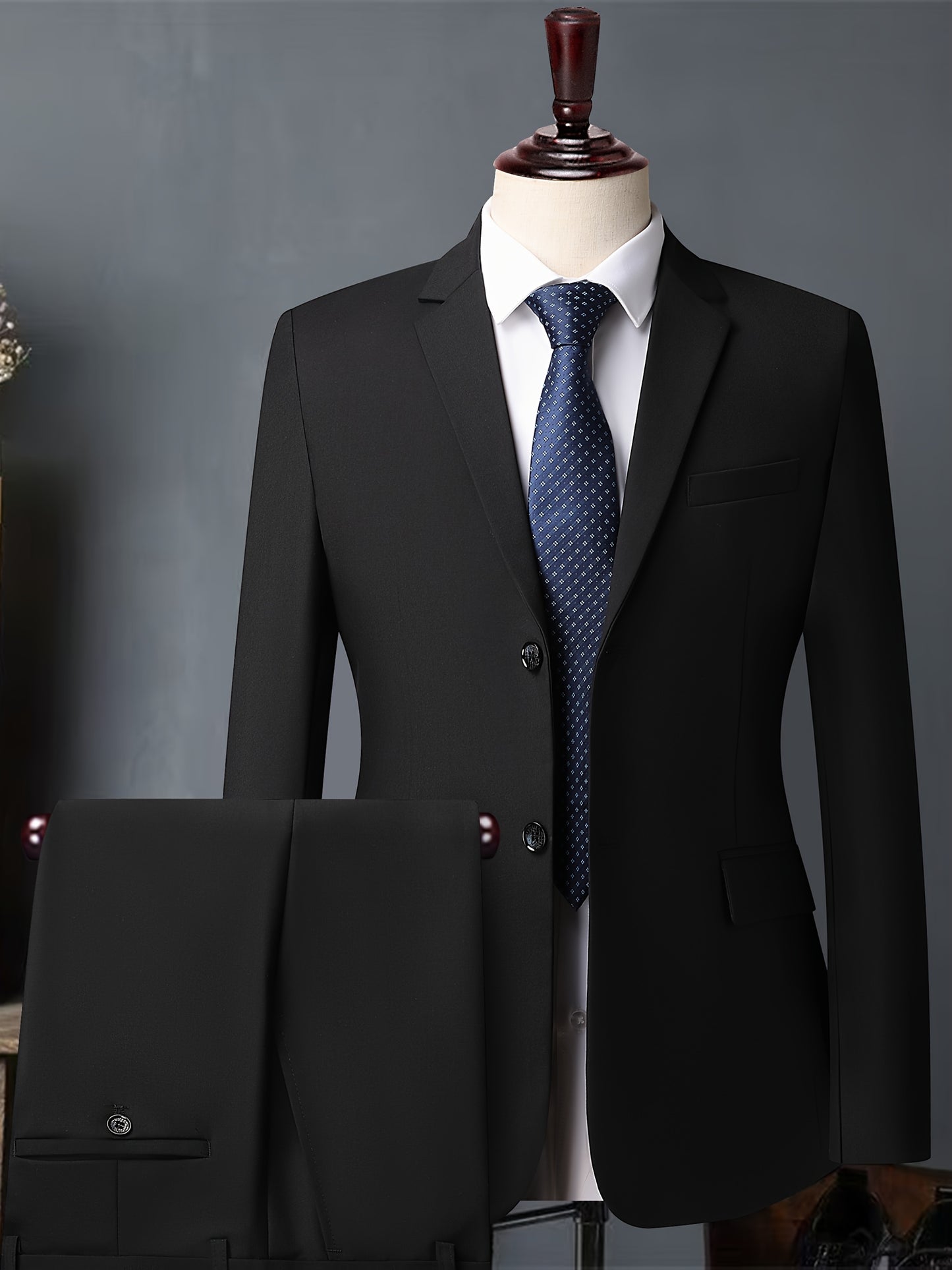 Abito da uomo bianco di alta gamma - Resistente alle rughe, adatto per ufficio e feste, taglio sottile con design doppiopetto, maniche lunghe, tessuto viscosa, perfetto per eventi formali, abbigliamento formale|Abito sottile|Tessuto viscosa