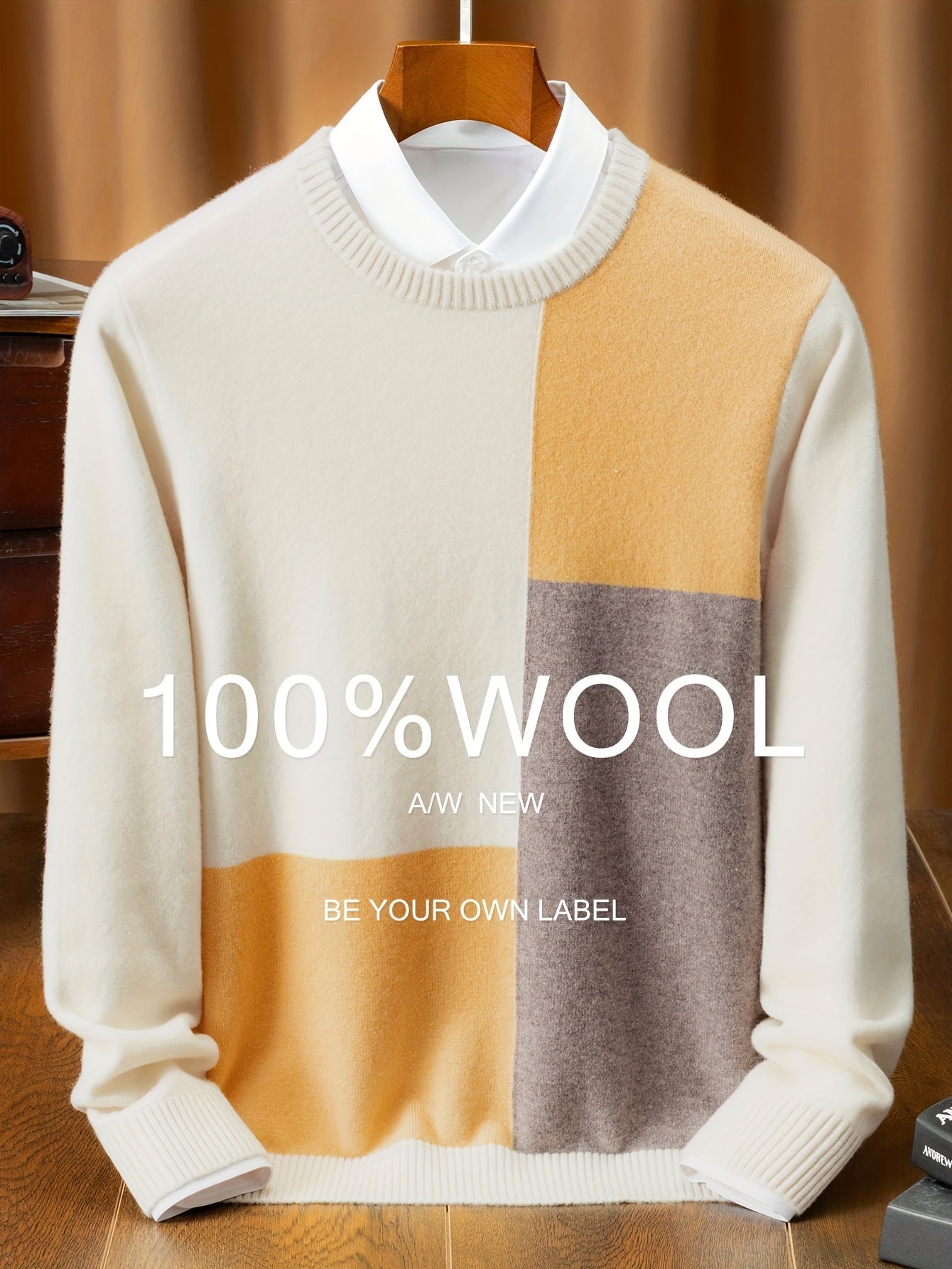 Maglione da uomo 100% filato - Pullover invernale caldo e spesso con maglia, motivo a scacchi, polsini e orlo a costine, tessuto morbido e confortevole, abbigliamento casual e semi-formale, versatile per abbigliamento casual, design elegante e funzionale,