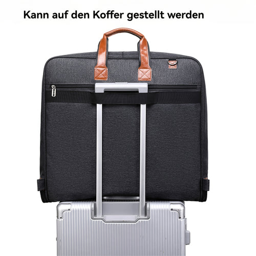 Valigia Grande & Custodia per Abiti - Bagaglio da Viaggio Business con Scomparto per Laptop, Tessuto Oxford Resistente, Valigetta Spaziosa con Maniglia o Tracolla per Professionisti (50x54x8cm, Nero) - Ideale per Viaggi Aerei ed Eventi Formali