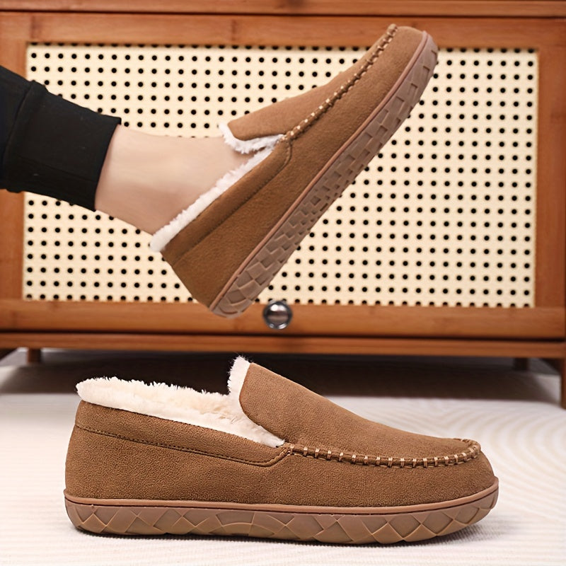 Pantofole da Uomo per Autunno e Inverno, Fodera Spessa, Antifreddo e Anti-gelo, Suola Antiscivolo, Facili da Infilarci