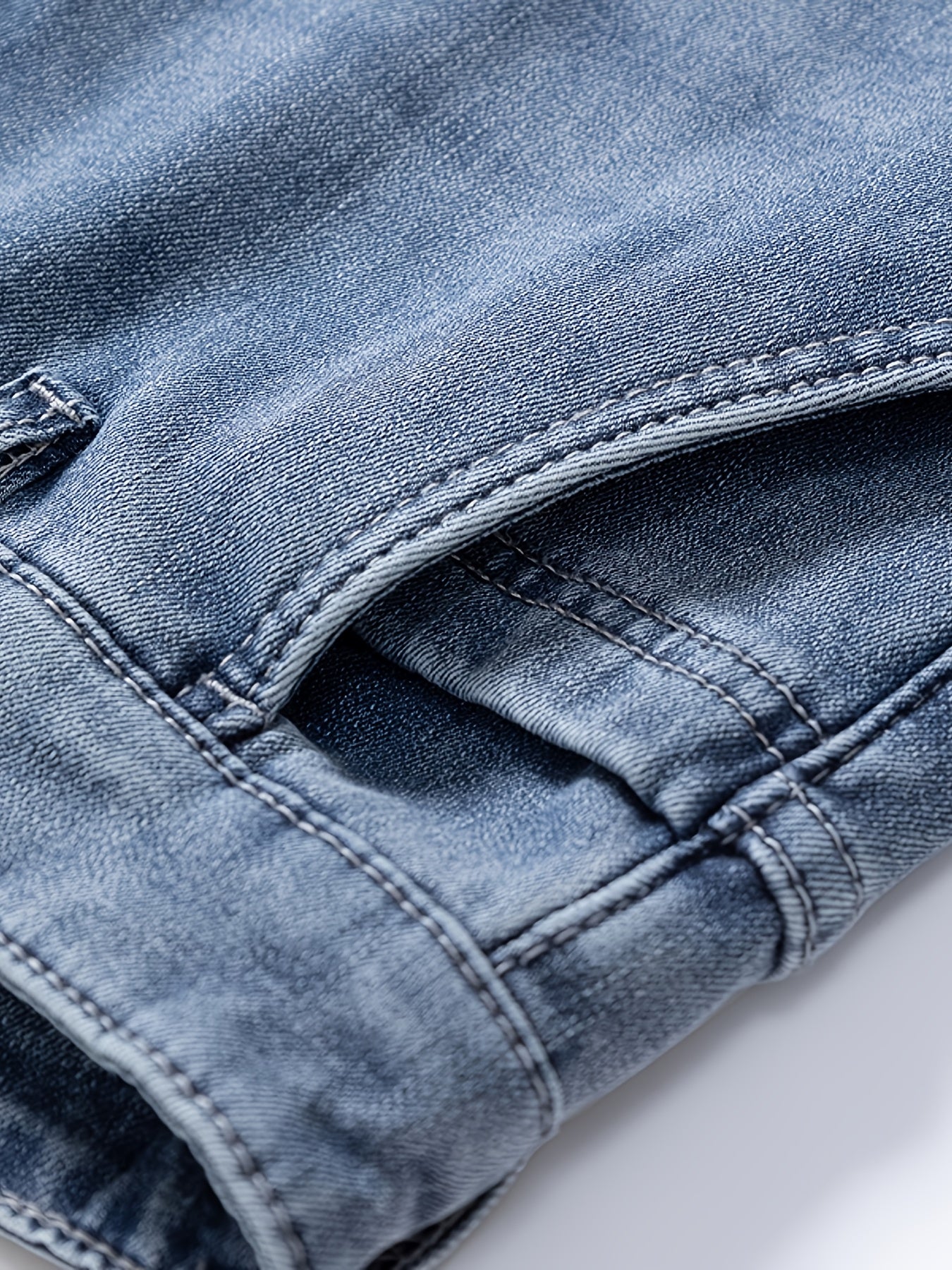 092+1# Nuova Arrivo Invernale Jeans Minimalisti Spessi Foderati in Pile Elasticizzati