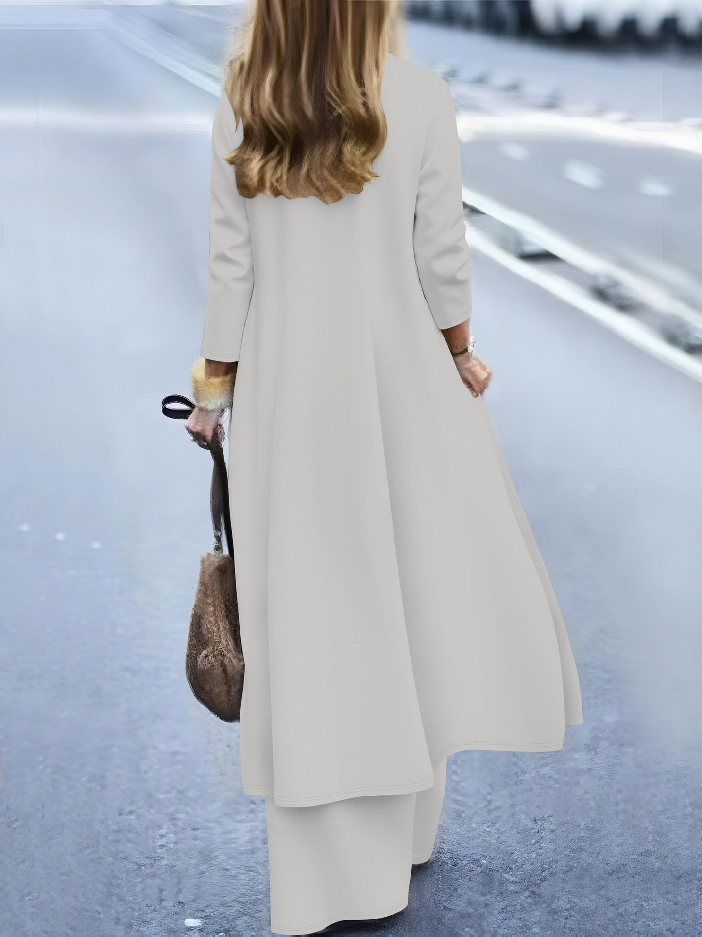 Women'S Casual Solid Color Cardigan Jacket and Vest Pants Three-Piece Set - Long Sleeve, Open Front, All-Season Comfort, Casual Attire|Casual Style|Open Front Jacket