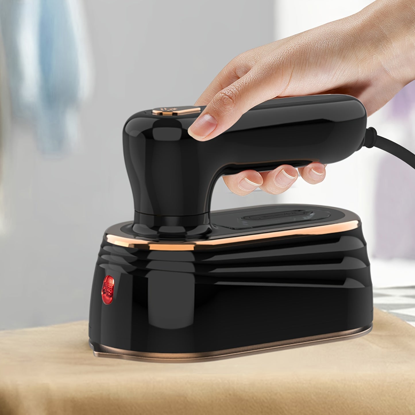 PANCERKA 1pc Piastra Vapore a Mano per Abiti, 1200W 2-in-1 Piegatura e Vapore, Piastra Grande, Rimuovi Rughe per Tessuti per Casa e Viaggio (Spina EU), Piastra Vapore per Abiti da Viaggio, Design Piastra Sottile, Costruzione Piastra Durevole, Piastra Vapo