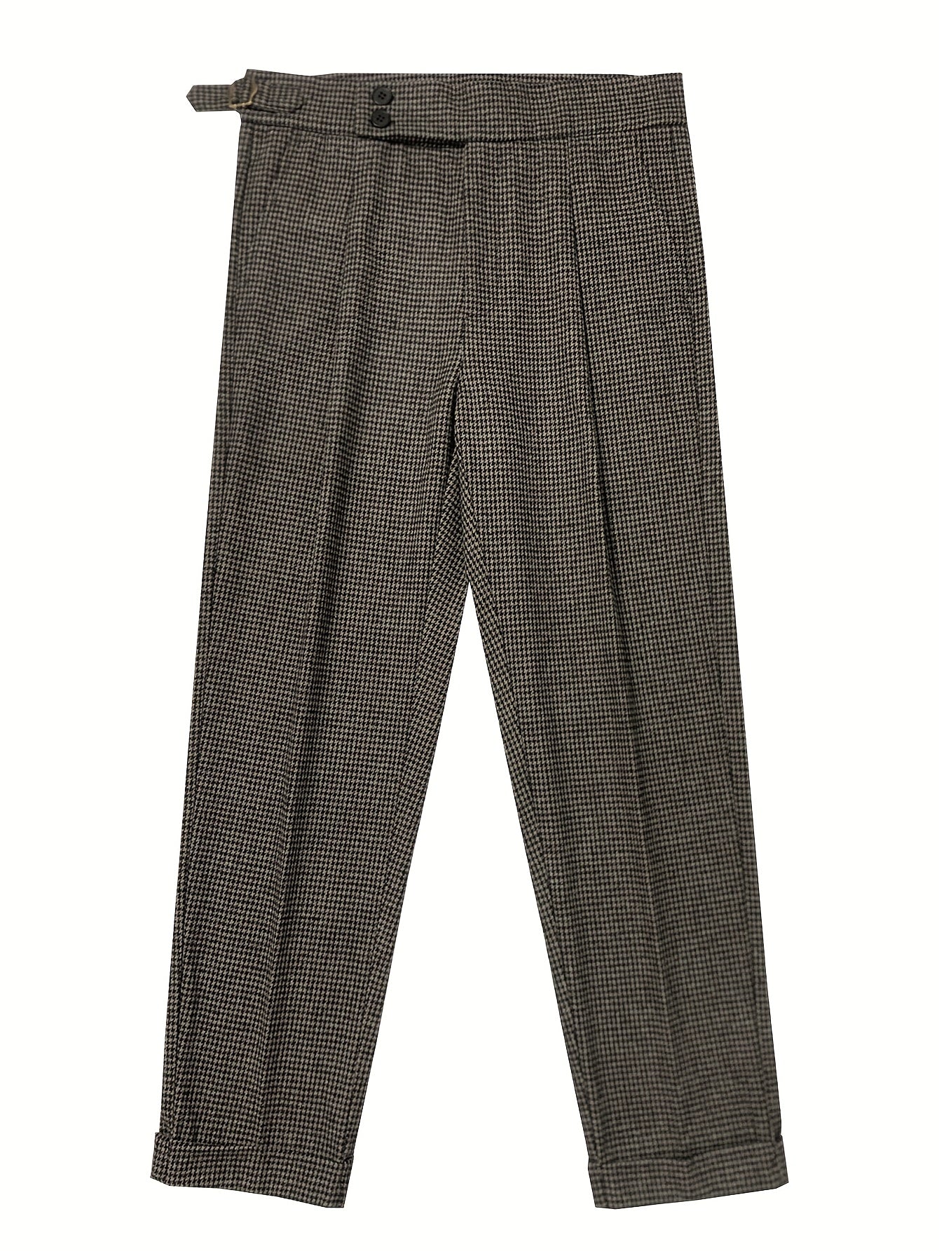 2025 Pantaloni da uomo a vita alta per autunno e inverno - Pantaloni formali da lavoro con chiusura a bottone, eleganti per ufficio e occasioni formali, tessuto non elasticizzato per un aderimento strutturato - Eventi formali, matrimoni, riunioni - Pantal