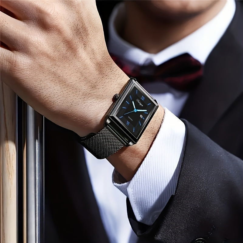 Un versatile orologio al quarzo con calendario e numeri romani per uomo/donna, regalo perfetto per la festa del papà/compleanno per padre/fidanzato con temperamento da uomo d'affari.
