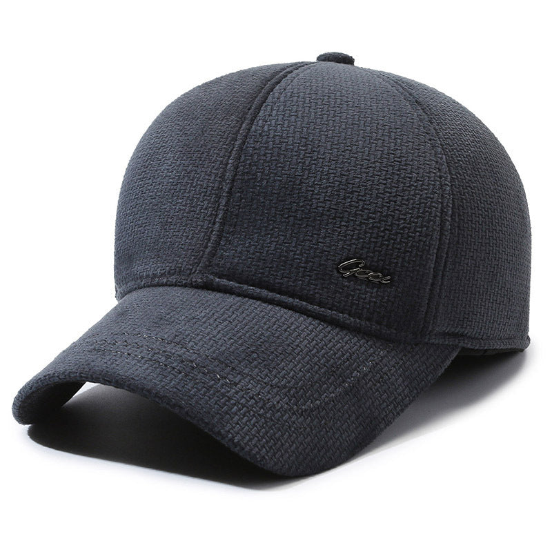 1pz Cappello da baseball caldo invernale unisex, a prova di vento e freddo, imbottito in pile di poliestere, stile sportivo con falde per le orecchie, traspirante, tessuto spesso di colore solido, lavaggio a mano/ristretto solo - Nero
