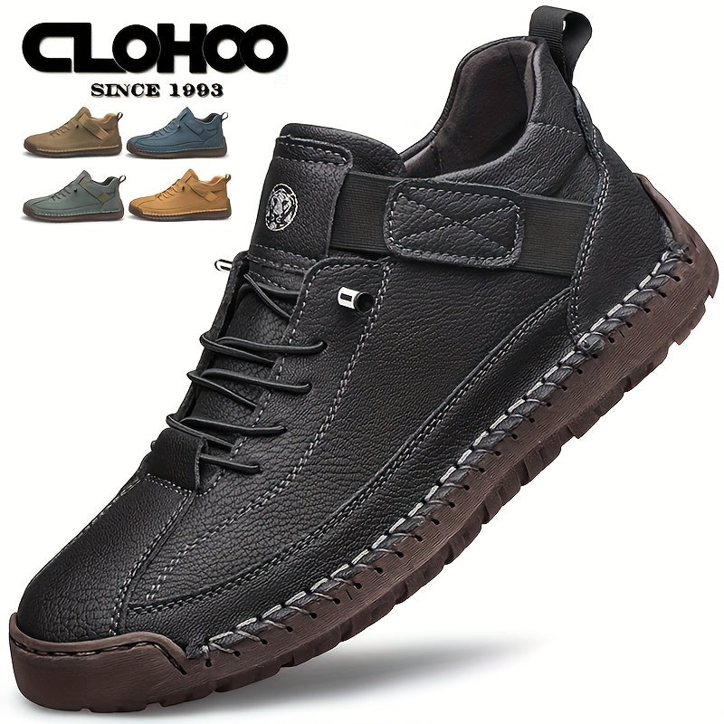 Scarpe da uomo casual con suola morbida e confortevole, realizzate a mano con cuciture a mano e fondo in gomma, marchio CLOHOO