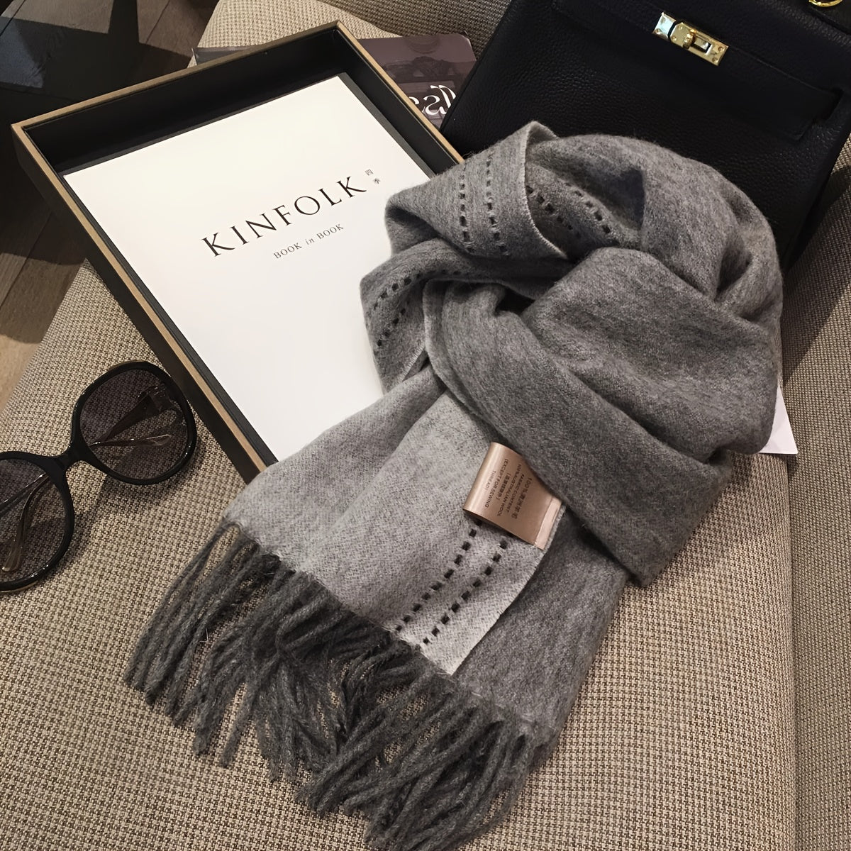 Sciarpa in Lana da Donna - Morbida e Calda per l'Inverno, Elegante Grigio/Nero/Marrone/Beige/Blu Navy/Carbone, Versatile Sciarpina & Scialle adatta a Outfit Casual o Formali, Accessorio Confortevole Quotidiano ed Occasionale Speciale – Facile Manutenzione
