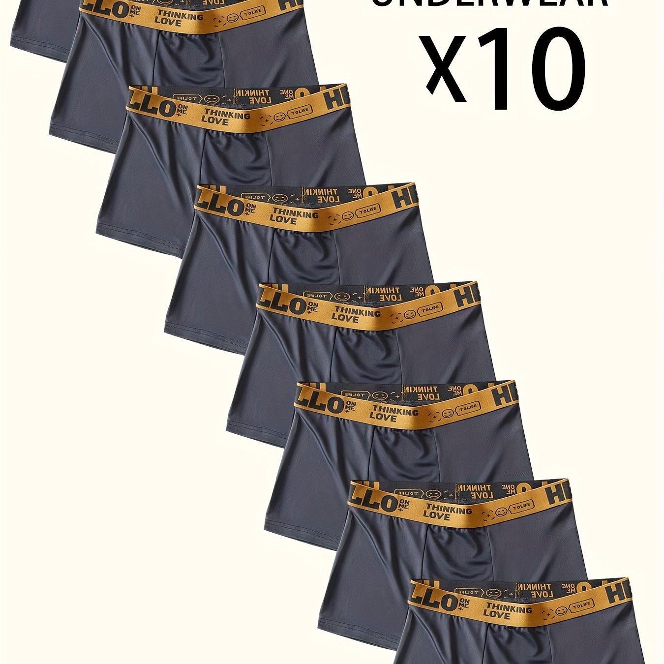 10pz "Ciao" Pantaloni Basso da Uomo Stampati - Alla Moda, Traspiranti, Comodi, Pantaloni Sportivi ad Alta Elasticità, Asciugatura Rapida