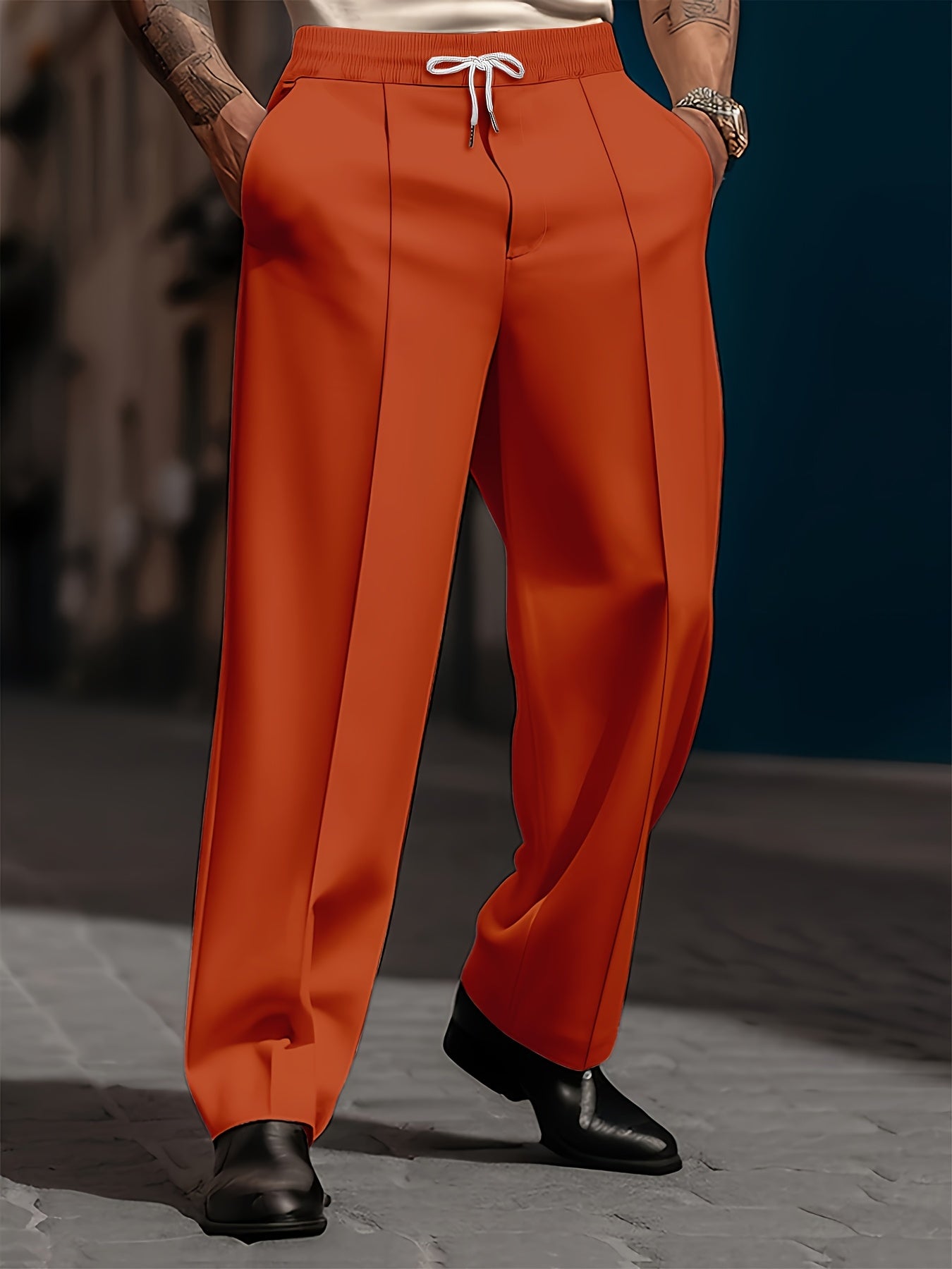 Pantaloni da Uomo Larghi e Comodi, Taglio Dritto Semplice, Moda Quotidiana di Base