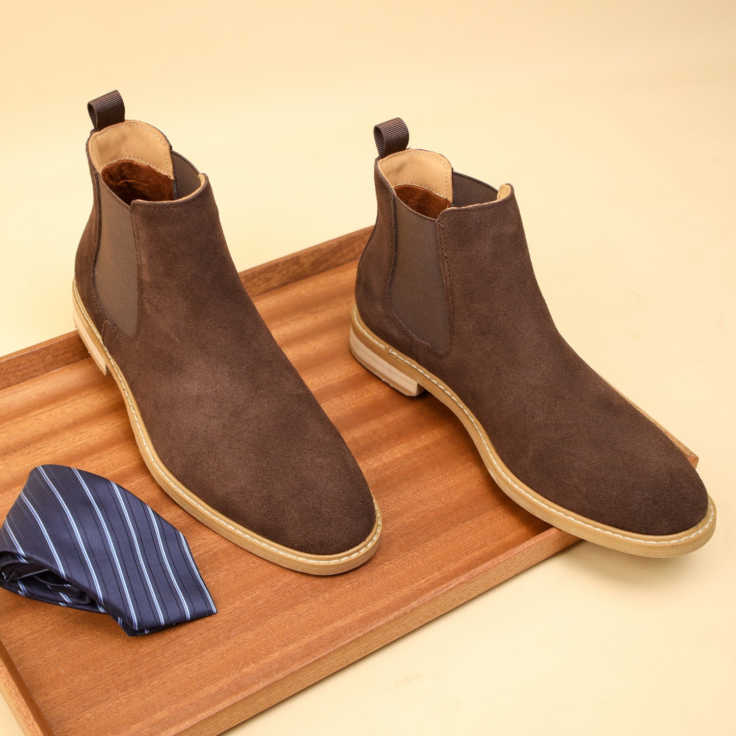 Stivaletti Chelsea da uomo in pelle scamosciata, suola in gomma antiscivolo resistente, scarpe comode e durevoli per uomo