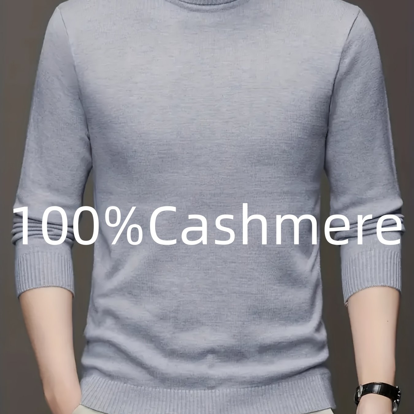 Maglione da Uomo 100% Lana - Morbido e Caldo, Collo Alto Elasticizzato, Lavabile in Lavatrice, Tinta Unita per Look Casual & Business, Maglione a Girocollo Comodo, Tessuto ad Alta Elasticità, Abbigliamento da Ufficio, Design Classico, Costruzione Durevole