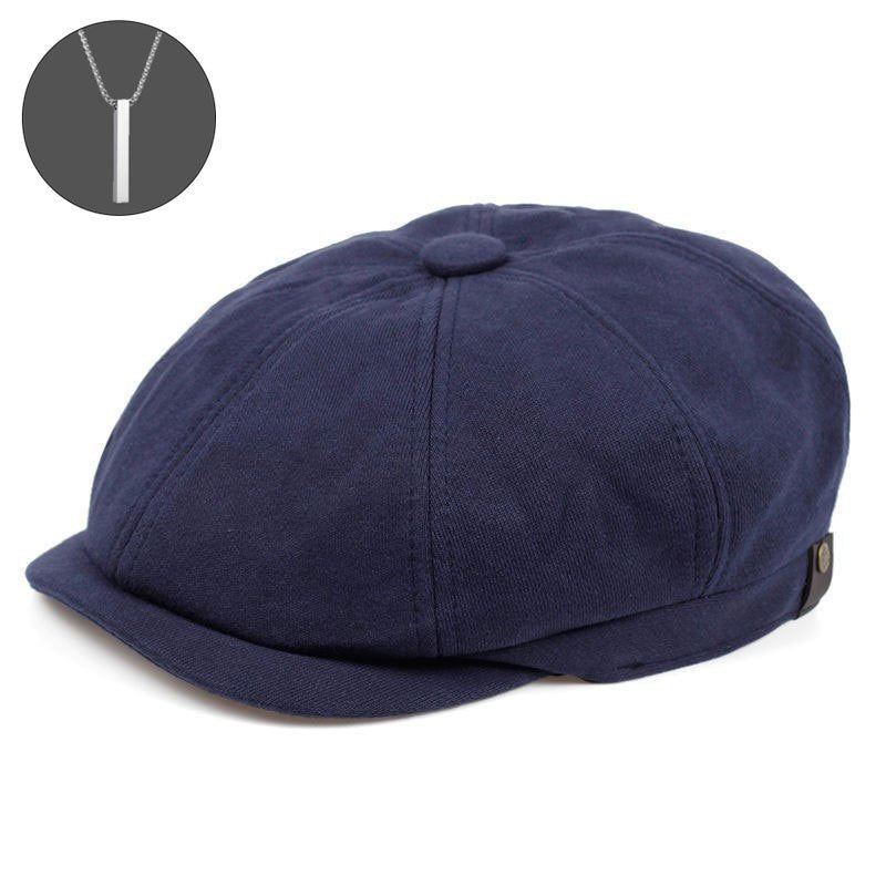 2-Pack: 1 Cappello più 1 Collana, Cappello Newsboy per Uomo, Cappello Tweed Gatsby, Cappello Ivy Cabbie, Cappello da Golf con Cima Piana per Padre, Donna, Unisex