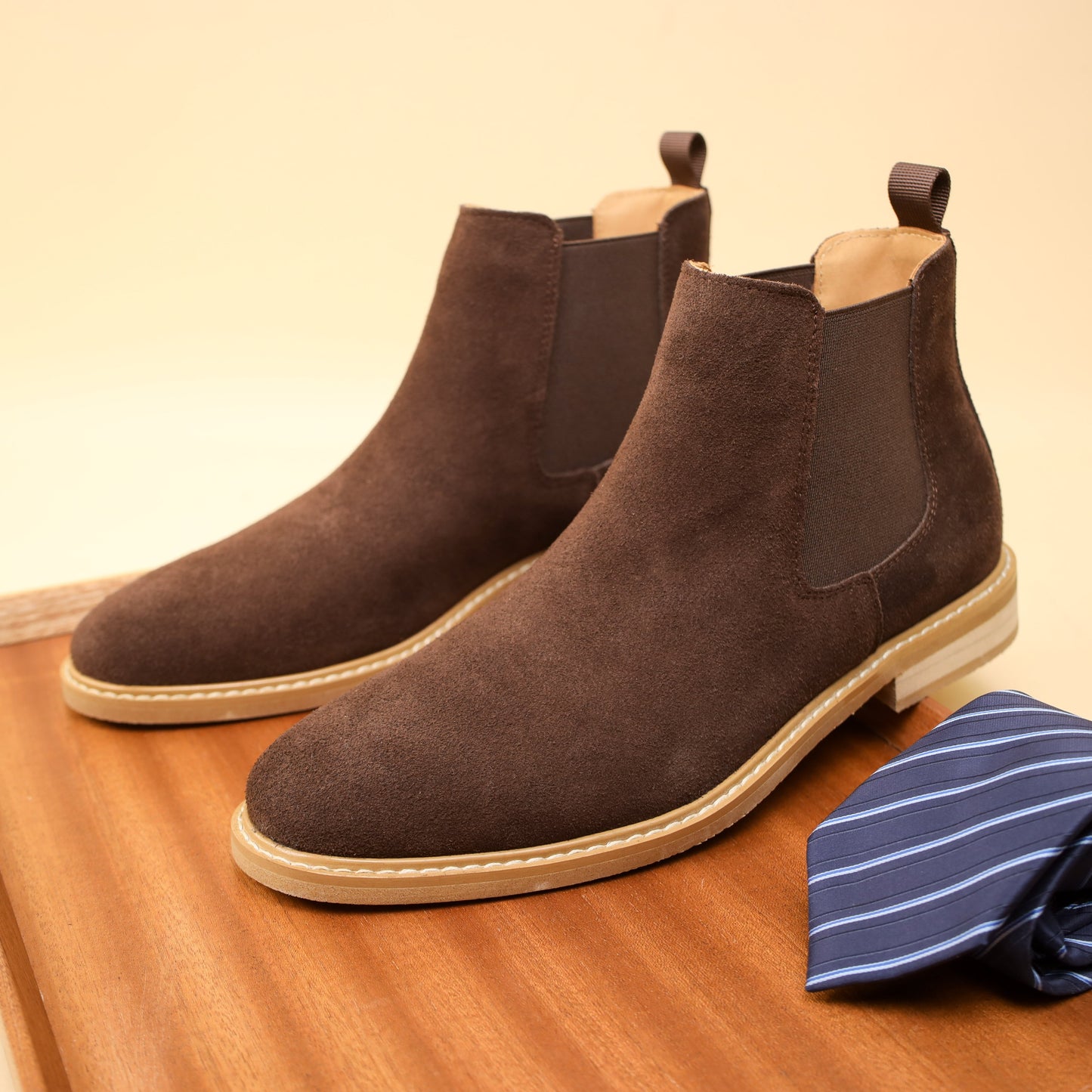 Stivaletti Chelsea da uomo in pelle scamosciata, suola in gomma antiscivolo resistente, scarpe comode e durevoli per uomo