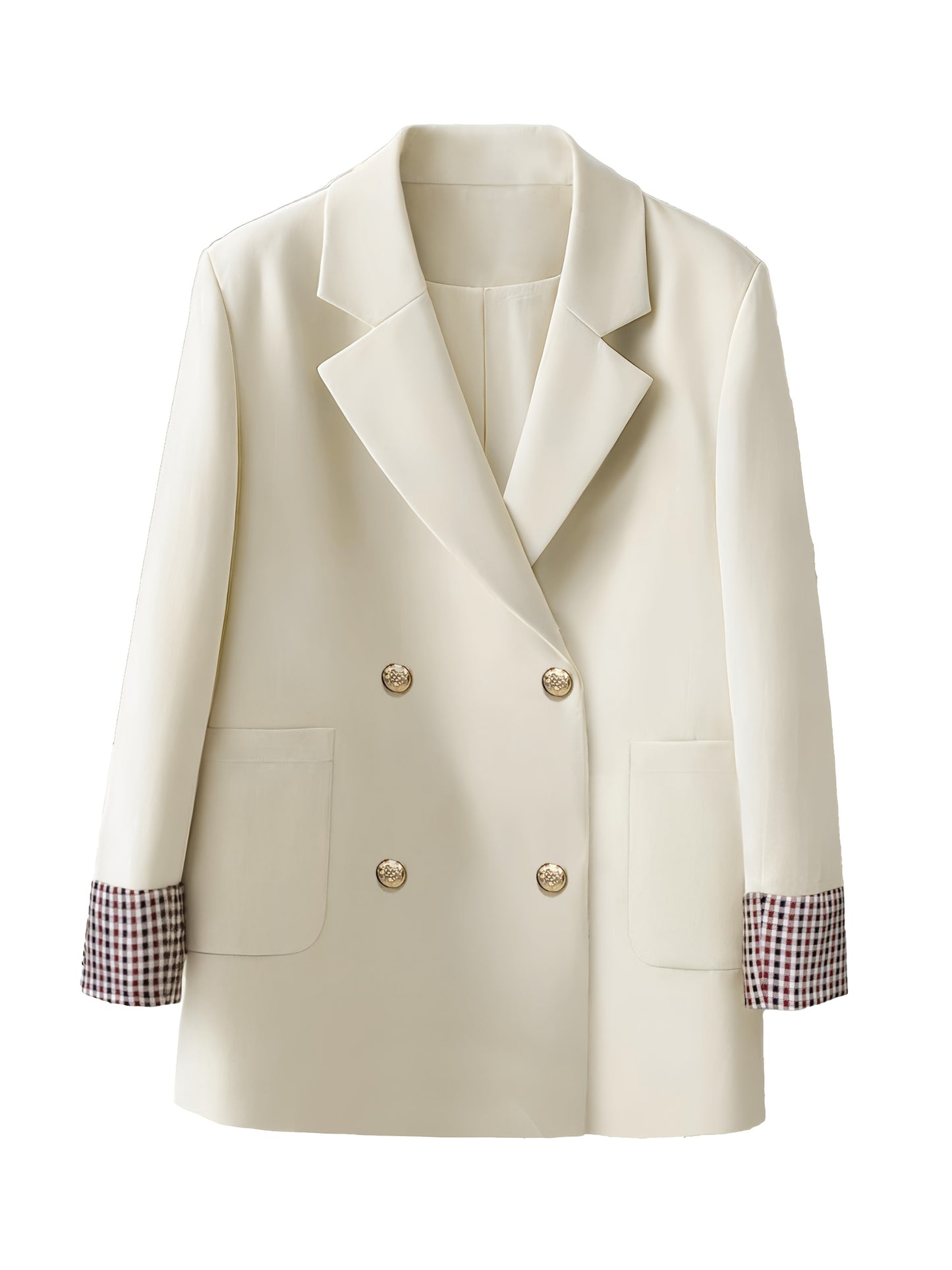 Abbigliamento elegante da ufficio per donne: Elegante giacca beige a due bottoni con colletto a revers, pantaloni lunghi e borsa a mano abbinata - Stile sofisticato e raffinato per il lavoro o le uscite casuali, Abbigliamento casual|Stile sofisticato|Tess