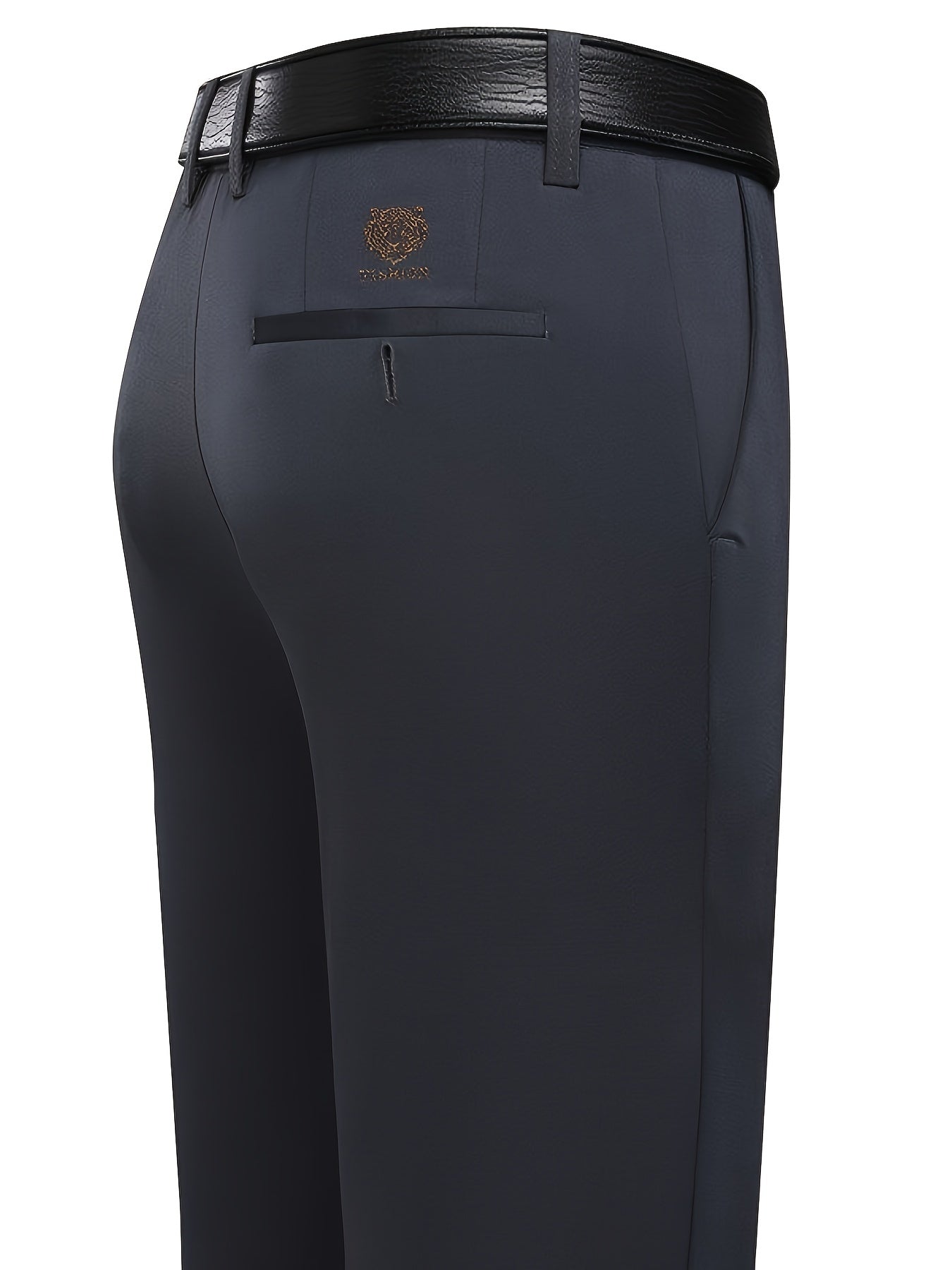 2 pezzi Pantaloni da business uomo resistenti alle rughe e senza calore per abbigliamento formale di mezza età e anziani.