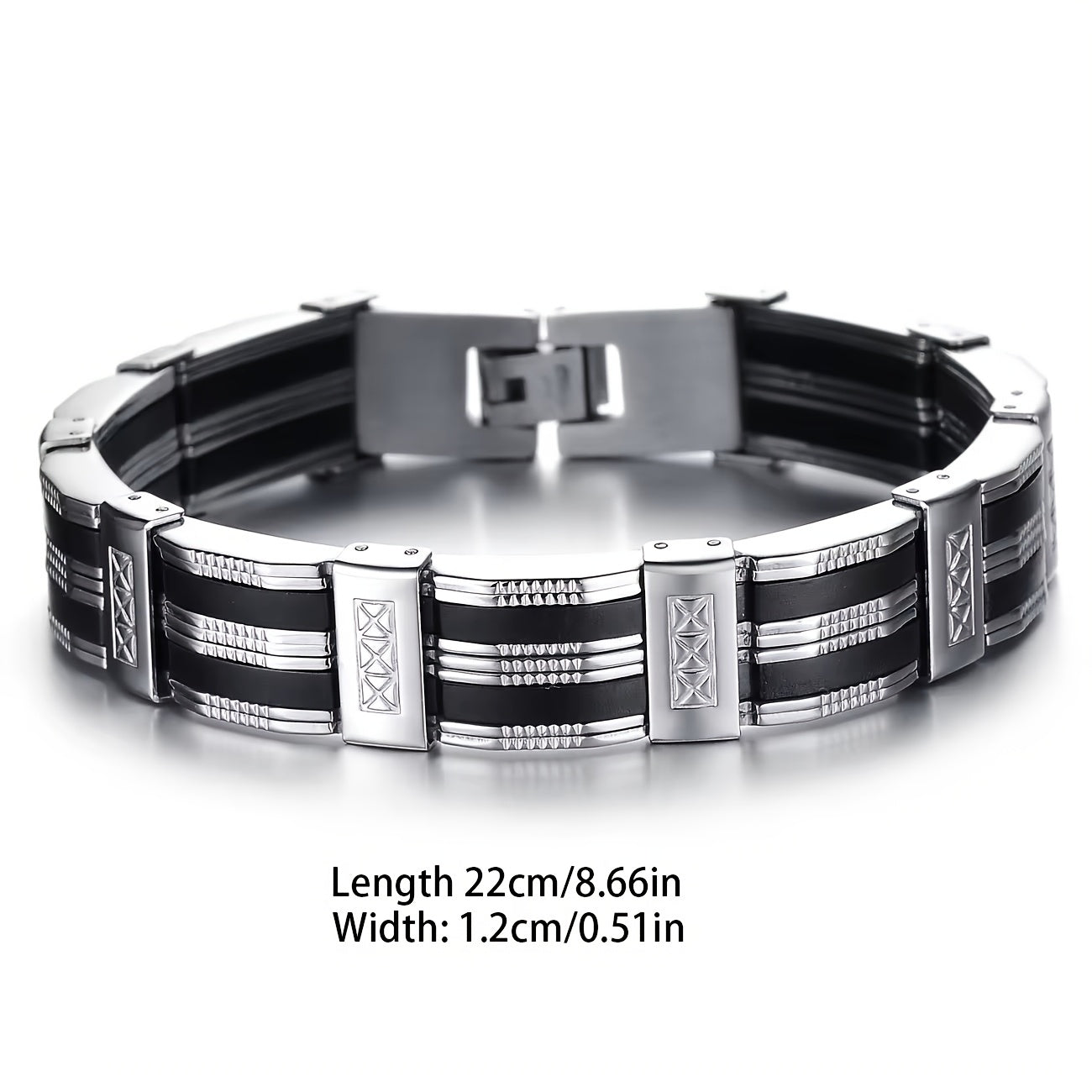 1pz Bracciale Uomo Grande e Alla Moda, in Acciaio Inossidabile Premium 304, Accessorio Elegante per Polso, Grazioso Complemento d'Abbigliamento Casuale o Formali