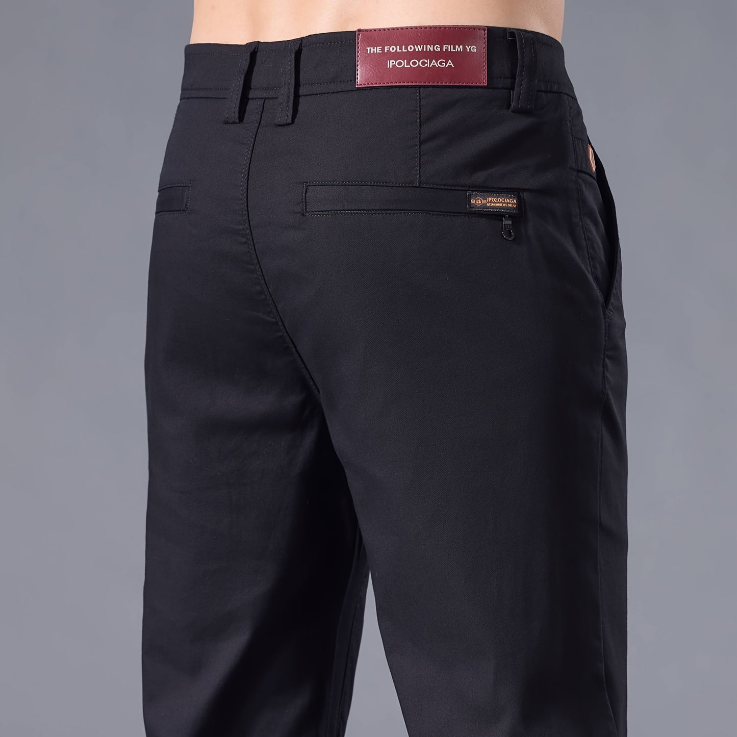 Pantaloni Casual Slim-Fit da Uomo - Traspiranti per Tutte le Stagioni Lavabili in Lavatrice con Vita Classica, Nero Unito per un Abbigliamento Casual Versatile, Aspetto di Alta Gamma | Vestibilità Comoda