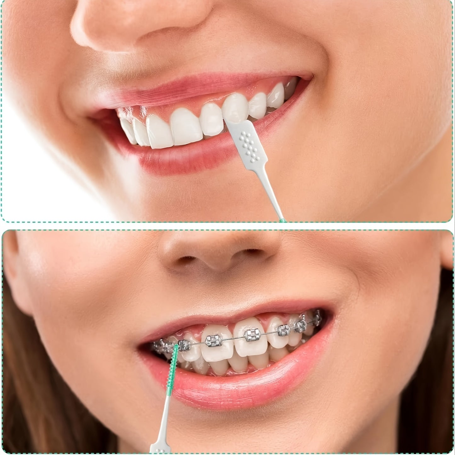 400-Pack Mini Floss Brushes, Mint Flavor Dental Floss Picks, Soft Interdental Cleaning Brushes, Cura orale senza formaldeide per denti e gengive