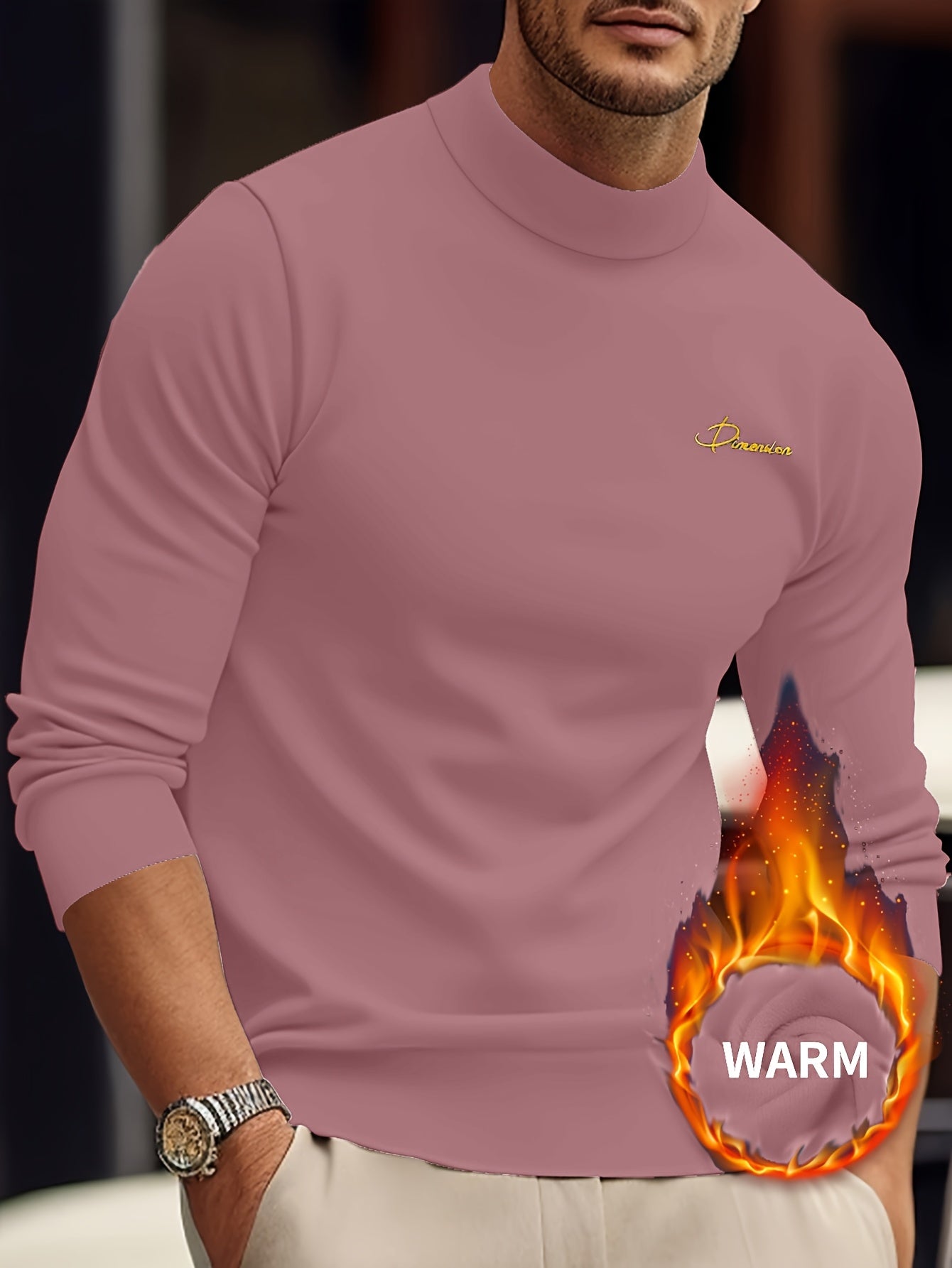 Z1012 Maglione Termico da Uomo a Maniche Lunghe con Scollo a Punta d'Arte - Maglia Invernale Calda e Resistente con Chiusura Frontale Intera con Zip, Collo Alto e Zip Integrale, Abbigliamento Lavabile in Lavatrice per Attività all'Aperto, Design con Zip F