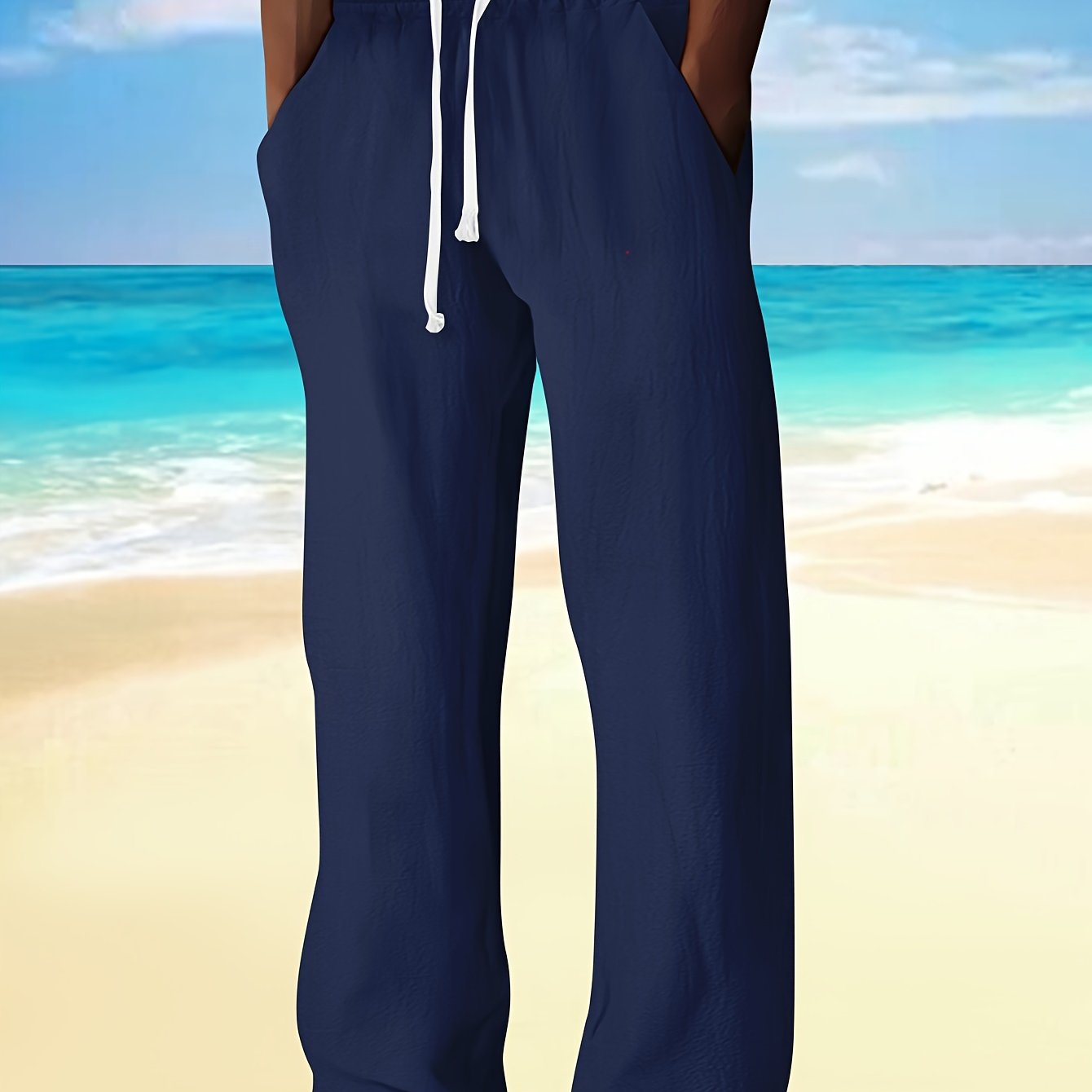 Uomo Pantaloni - Modelli a Gamba Dritta con Vita Regolabile, Senza Cintura per Look Casual e Semi-Formale - Leggeri e Traspiranti per Primavera/Autunno, Stile Rilassato, Costruzione Resistente
