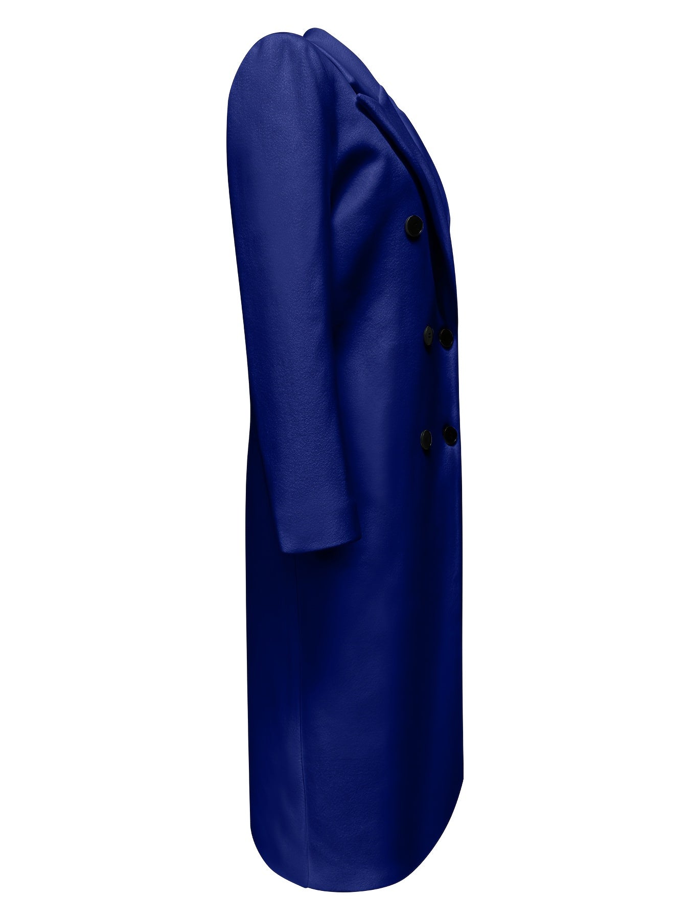 Double Breasted Lapel Overcoat, Elegant Long Sleeve Outwear For Fall & Winter, Women's Clothing
