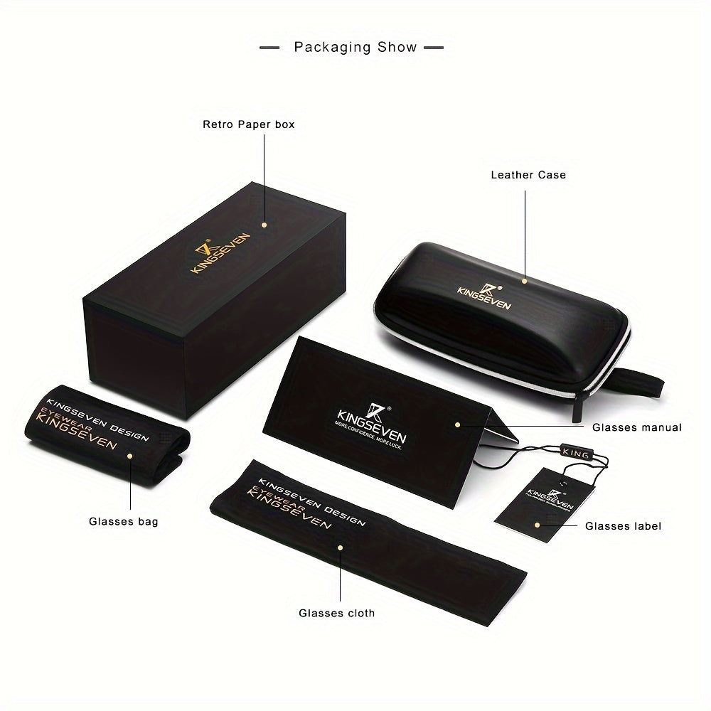 KINGSEVEN Design Occhiali da Uomo con Montatura Rotonda, Adatti anche per la Moda Femminile, Montatura Decorativa in Lega, Ideali per Tempo Libero, Fotografia, Accessori per Feste e Regalo Esclusivo di Moda
