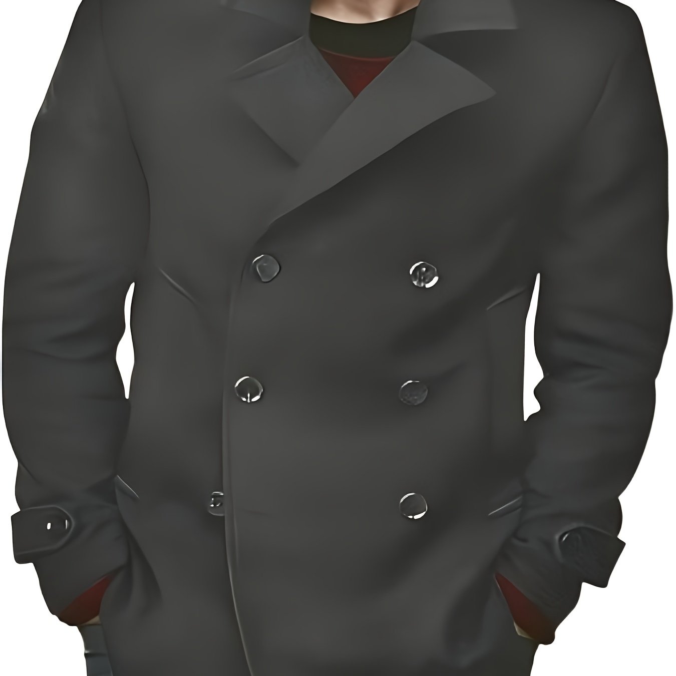1pz Cappotto Invernale Pesante da Uomo - Giacca Doppiopetto con Colletto a Lancia, Grande Bottone sul Risvolto & Passanti in Tinta Unita (Tessuto Non Elasticizzato) - Capospalla Spesso per Taglie Grandi e Alte, Abbigliamento Casual ed Elegante (Marrone),