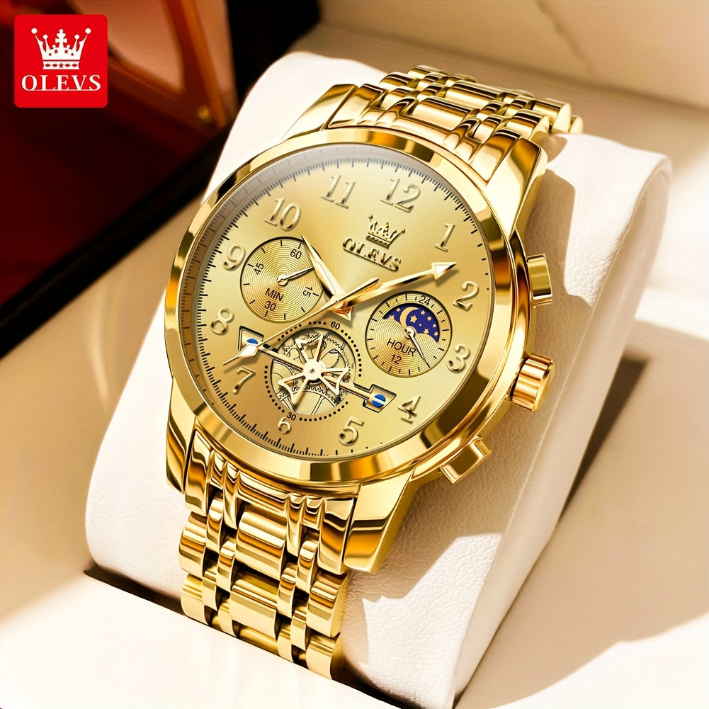 Orologi OLEVS per Uomo Classico Business Dress Analogico Quartz Digitale Orologio da Polso per Uomo Moda Lusso Bracciale in Acciaio Inossidabile Luminoso con Calendario Regali Romantici per Uomo Relojes De Hombre Blu/Nero/Bianco/Dorato/Grigio