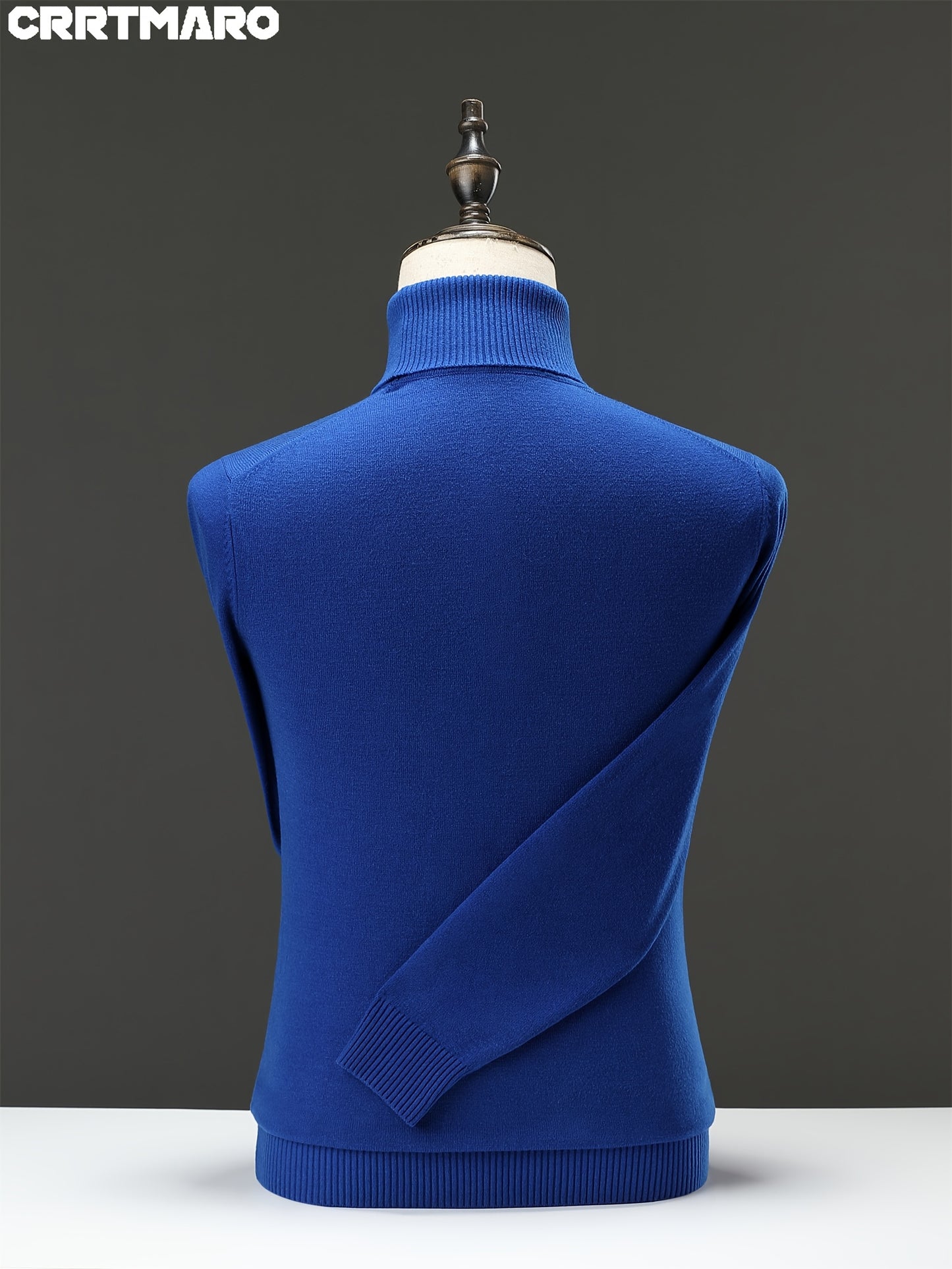 Maglione da uomo CRRTMARAO ricamato - Maglione in acrilico spesso con collo a mezza altezza, maglione casual caldo per l'autunno/inverno per uomini di mezza età, colore solido, vestibilità regolare