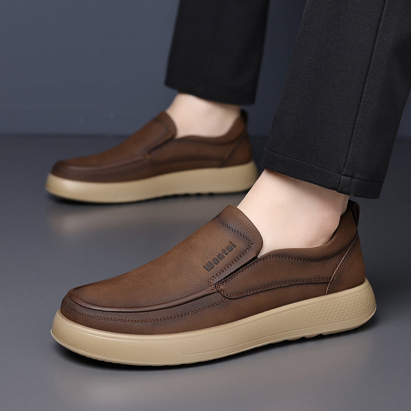 1 Paio di Scarpe da Uomo Slip-On Moccasins - Scarpe Casual Leggere con Suola Morbida e Punta Rotonda, Colorazione Marrone e Beige, Perfette per Abbigliamento Casual e Attività All'Aperto, Regalo Ideale per Uomini, Calzature Comode per Tutti i Giorni, Desi