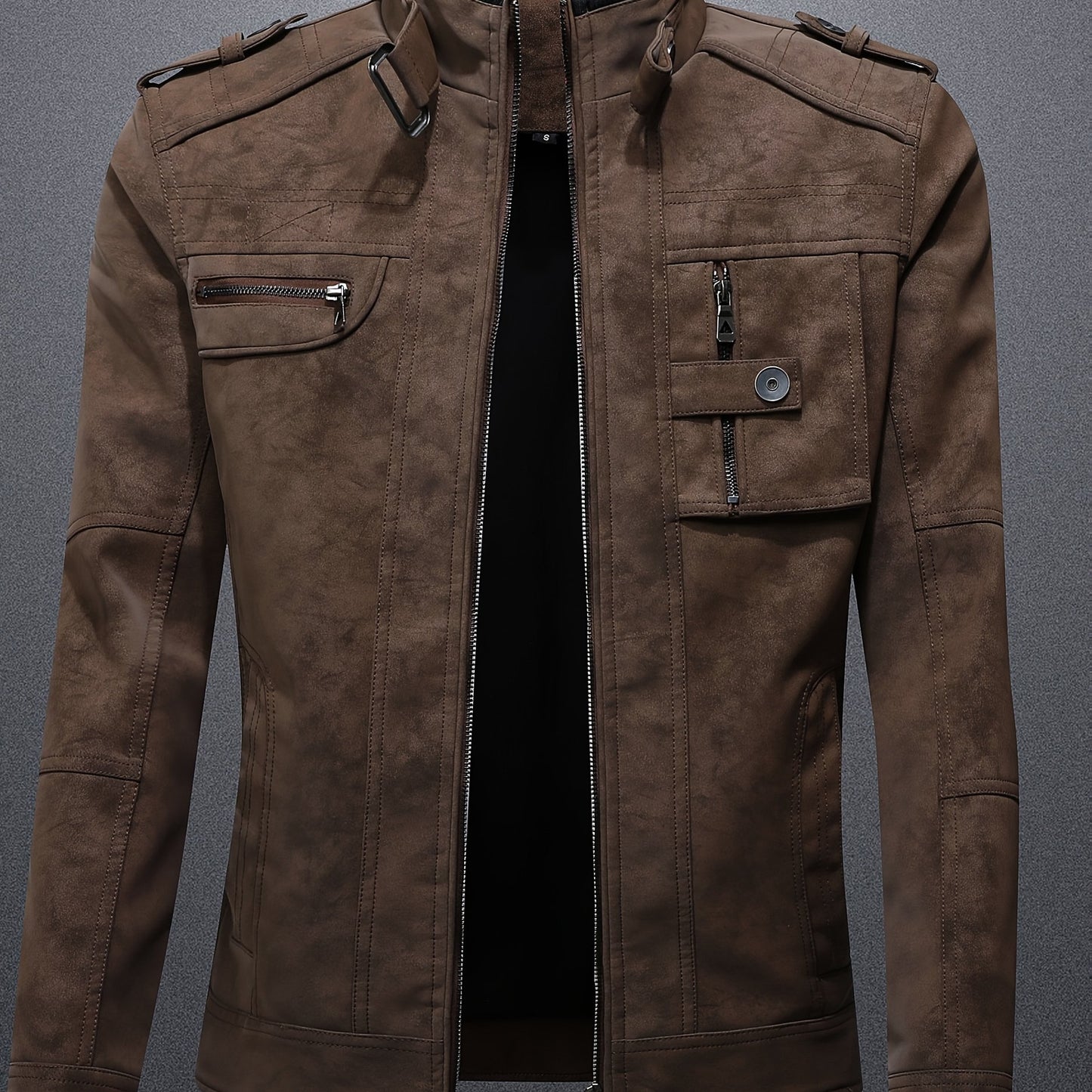 2805A# Giacca Casual Autunno-Inverno con Collo Alto per Giovani Uomini, Stile Workwear