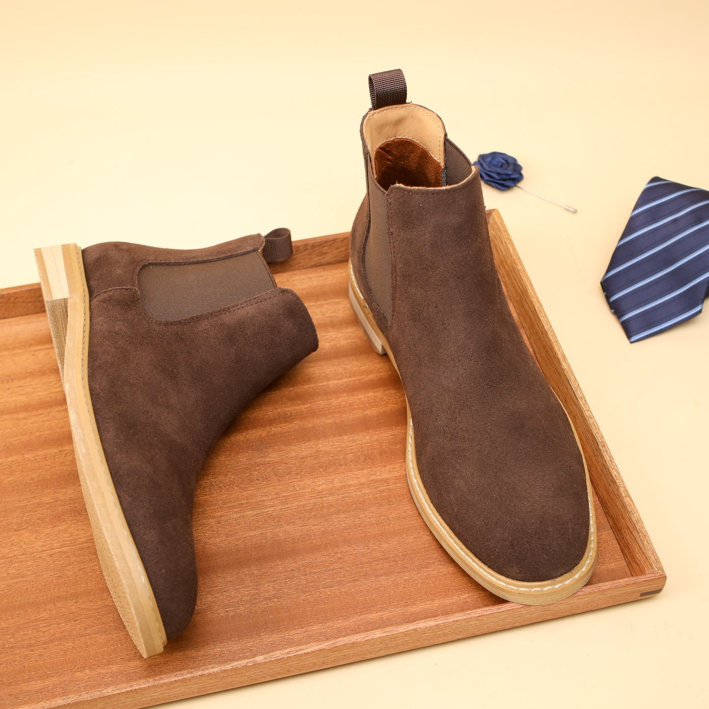 Stivaletti Chelsea da uomo in pelle scamosciata, suola in gomma antiscivolo resistente, scarpe comode e durevoli per uomo