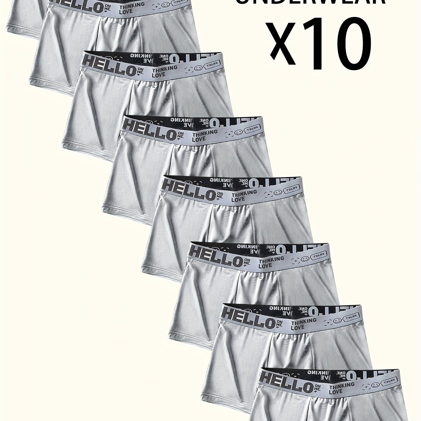 10pz "Ciao" Pantaloni Basso da Uomo Stampati - Alla Moda, Traspiranti, Comodi, Pantaloni Sportivi ad Alta Elasticità, Asciugatura Rapida
