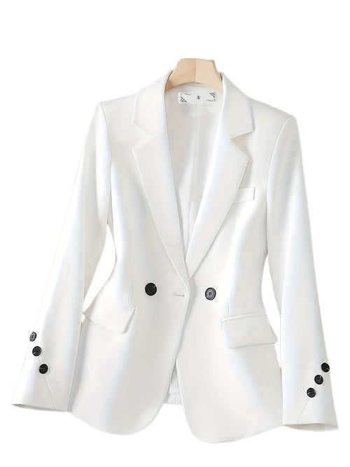 Women's Slim Fit Business Suit, Autumn and Winter Casual Style, Simple Professional Two-Piece Set for Spring and Fall