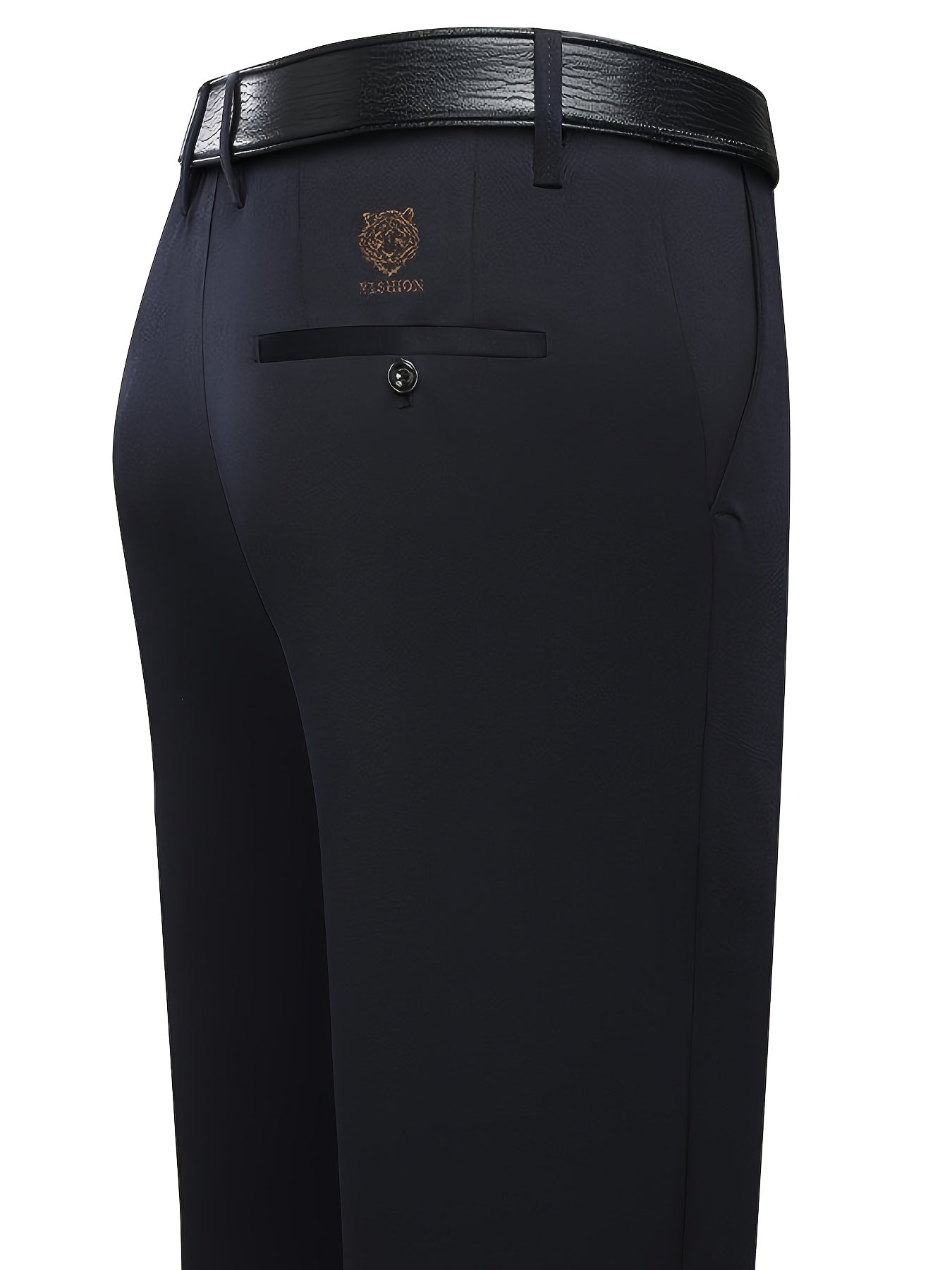 2 pezzi Pantaloni da business uomo resistenti alle rughe e senza calore per abbigliamento formale di mezza età e anziani.