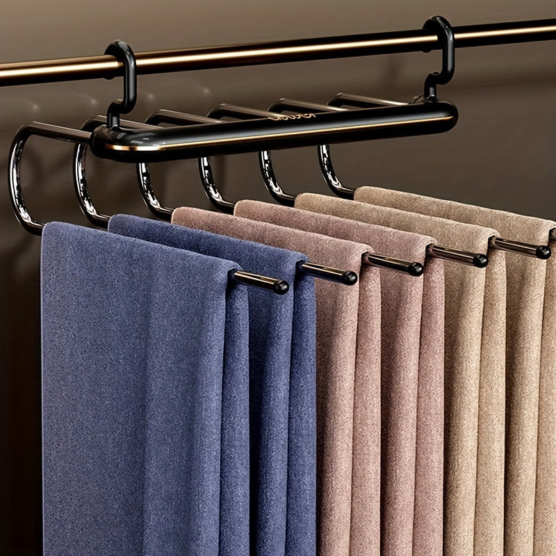 1pz Appendiabiti Per Pantaloni A Più Strati, Supporto In Acciaio Inossidabile, Risparmio Di Spazio Per L'organizzazione E Lo Stoccaggio Nell'armadio, Nel Guardaroba E Nella Camera Da Letto, Adatto Per Pantaloni, Jeans, Sciarpe