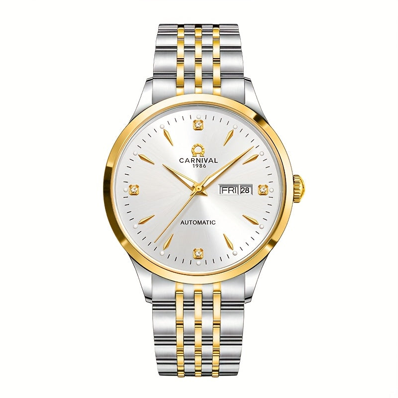 Orologio Meccanico Uomo I&W Carnival, Automatico a Carica Autonoma, Vetro Sintetico Zaffiro, Impermeabile, Regalo per le Vacanze