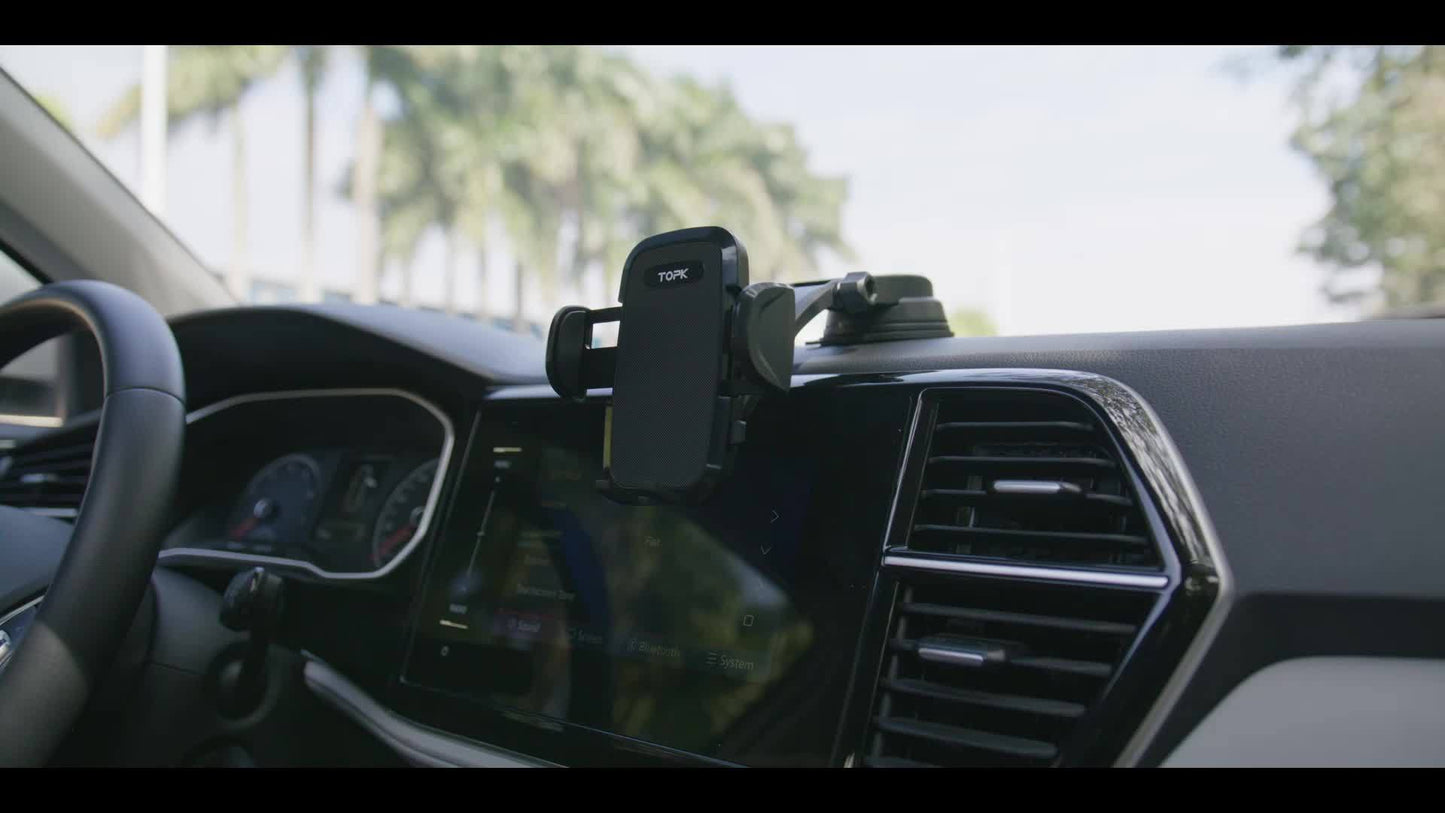 Supporto per Telefono da Auto, Supporto Manuale Migliorato, Porta Cellulare per Cruscotto dell'Auto, Compatibile con iPhone e Android