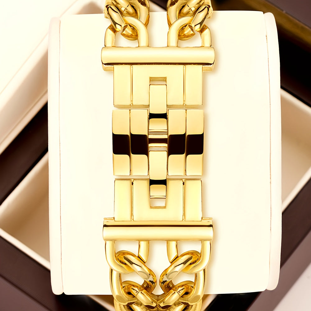 YaLaLuSI Orologio da Donna in Quarzo Dorato Glamour con Quadrante Decorato di Strass, Lancette Luminose e Bracciale a Catena Robusto - Esclusivo Display Analogico per Tutte le Occasioni, Include Scatola Regalo - Il Regalo Perfetto per Famiglia e Amici, Or