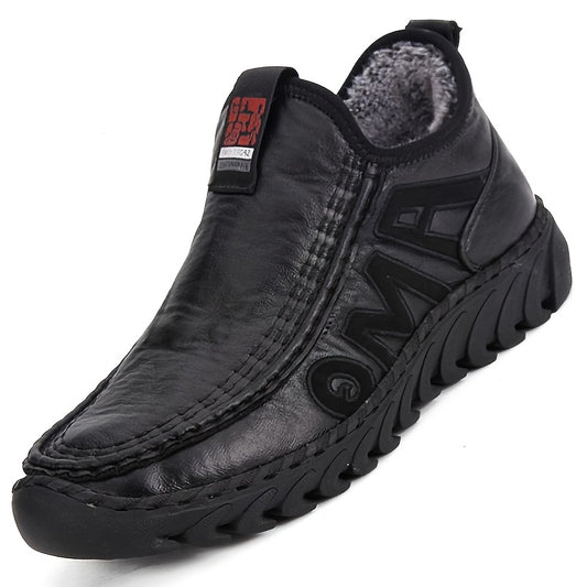 Scarpe in pile calde da uomo, comode stivali antiscivolo per la neve, inverno